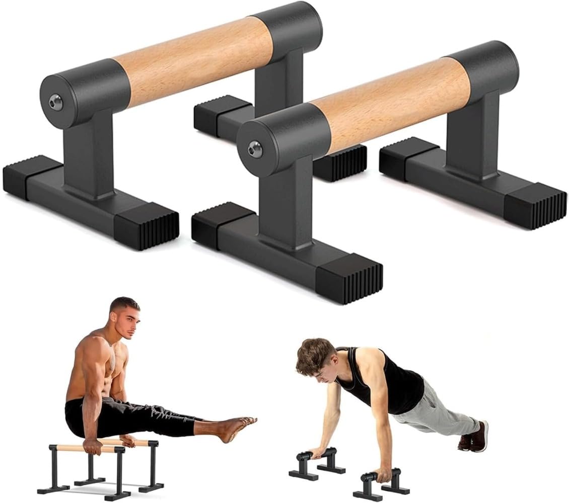 プッシュアップバー 木製 腕立て伏せ 器具 倒立バー 逆立ち ディップススタンド 筋トレ トレーニング ..