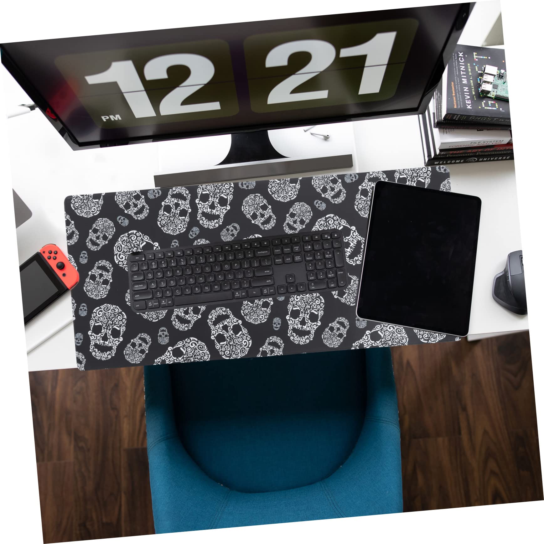 楽天月影屋キーボードパッド 大型ゲーミングマウスパッド 人間工学パッド ゲーマー用デスクマット ゲーム用マウスパッド スカルキーボードマット 現代のマウスパッド マウスマット ポリエステル