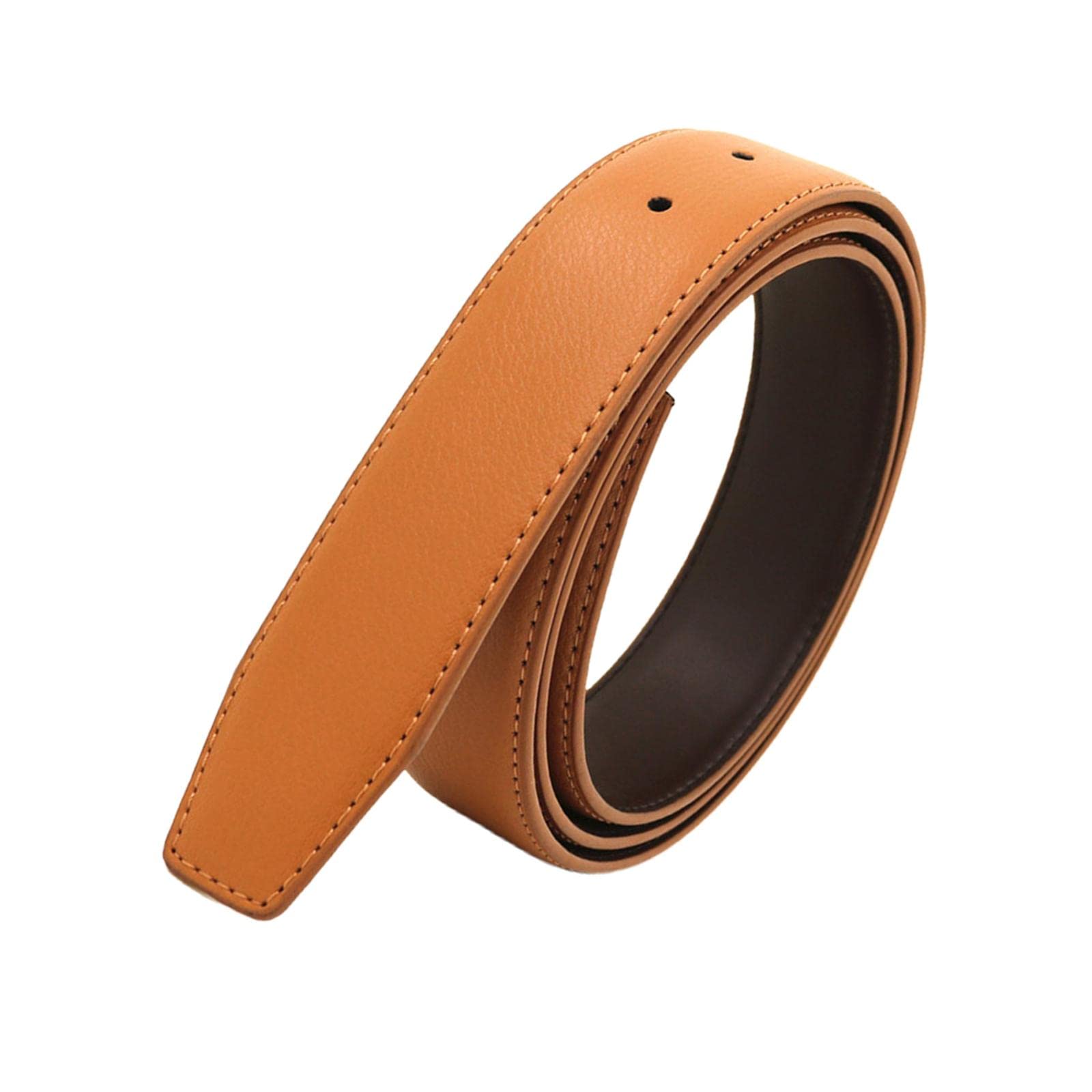 [] メンズベルト、バックルなしのDIYウエストバンドソリッドカラー33mm幅のウエストベルトギフトパンツ用