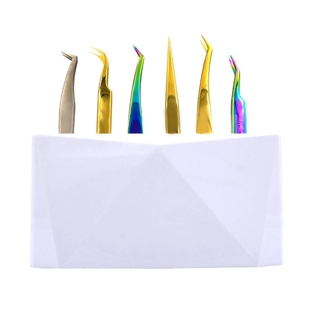 まつげアクセサリーツール用の便利で安定した6穴ピンセット収納ラックメイクアップツールホルダーまつ..