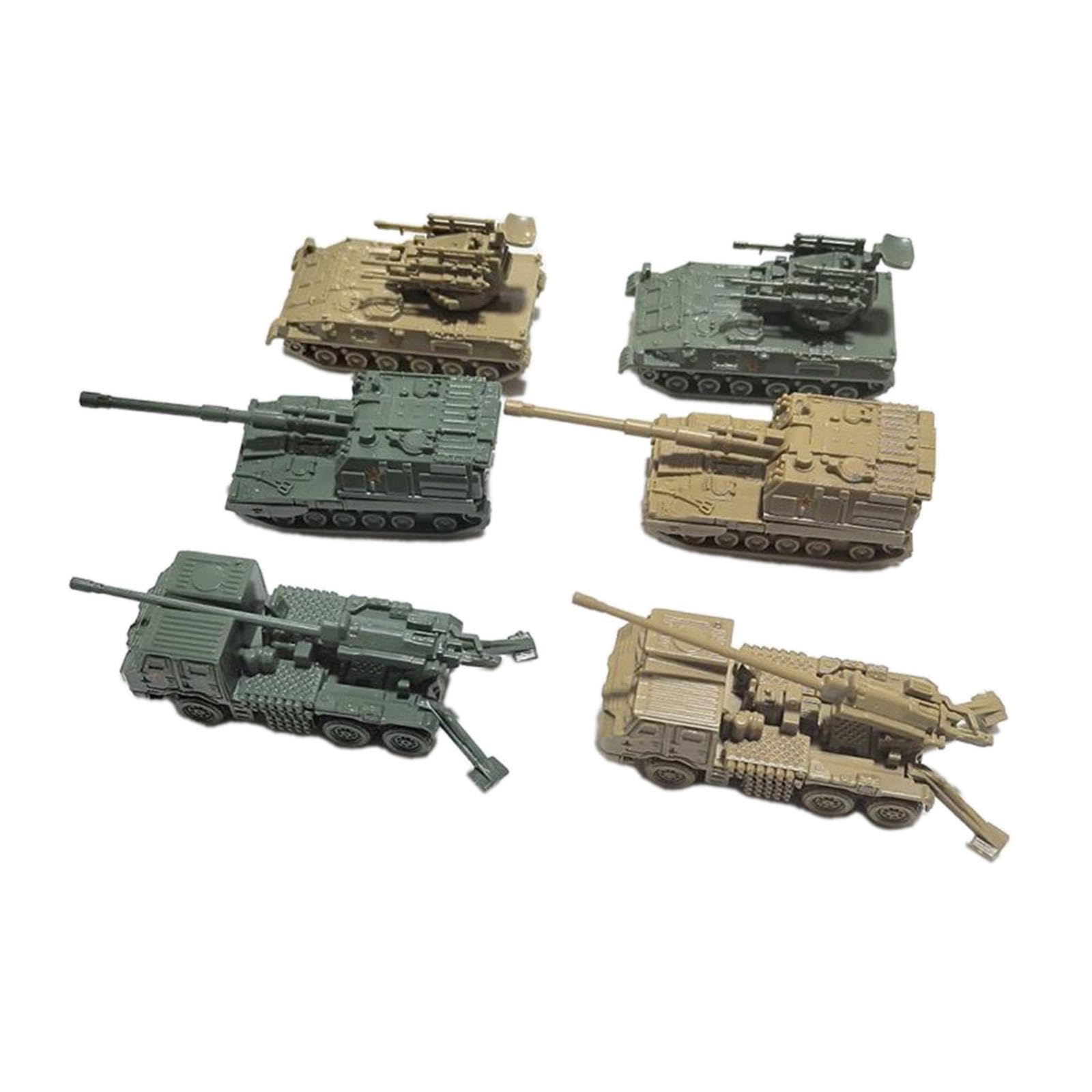 6 個入り 戦車模型組み立てキット DIY組み立て 1:144スケール ミニチュア教育玩具 装飾品 装甲車両 男..