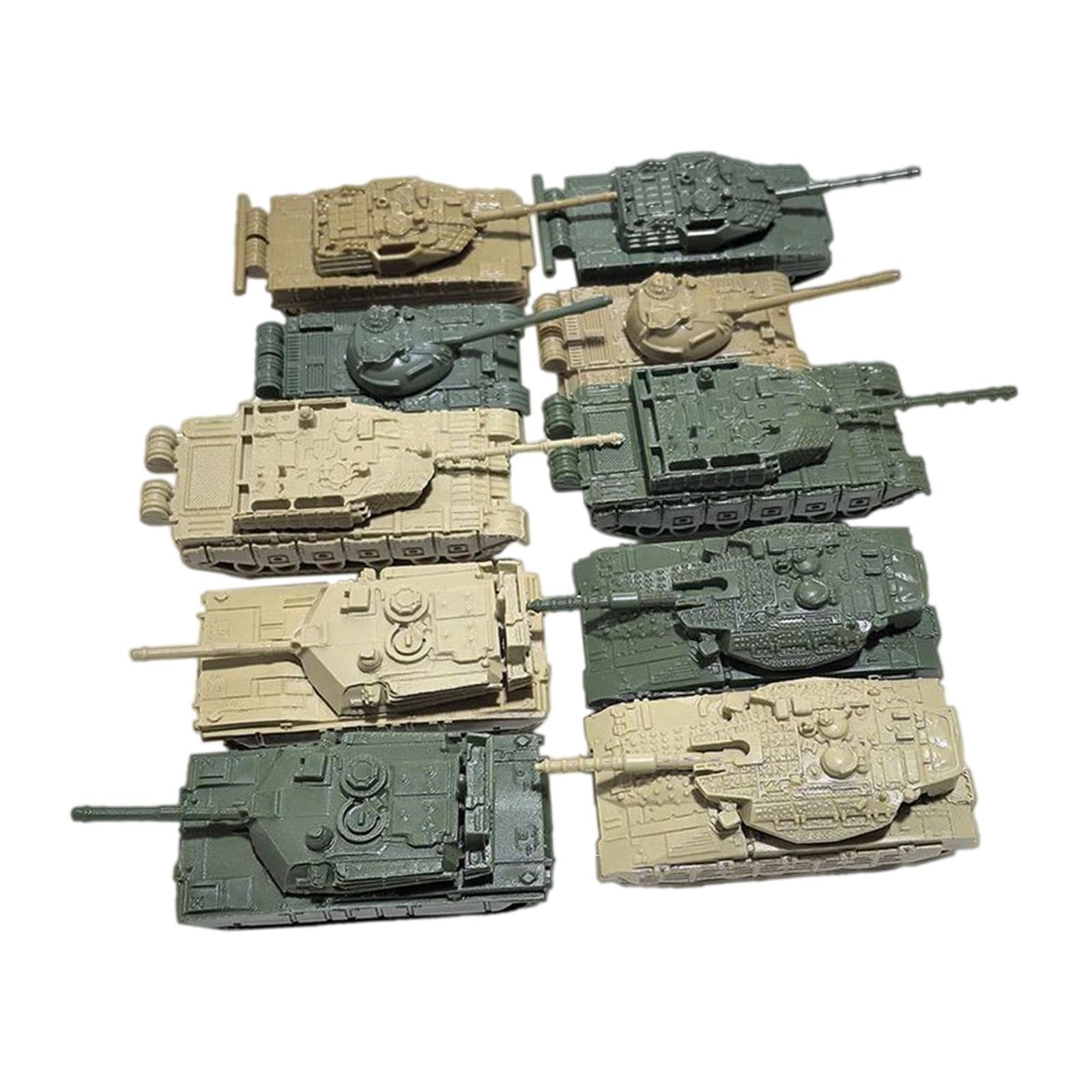 10 個 戦車模型組み立てキット DIY組み立て 1/144 コレクター向けミニチュア装飾品 パズル 装甲車 子供..