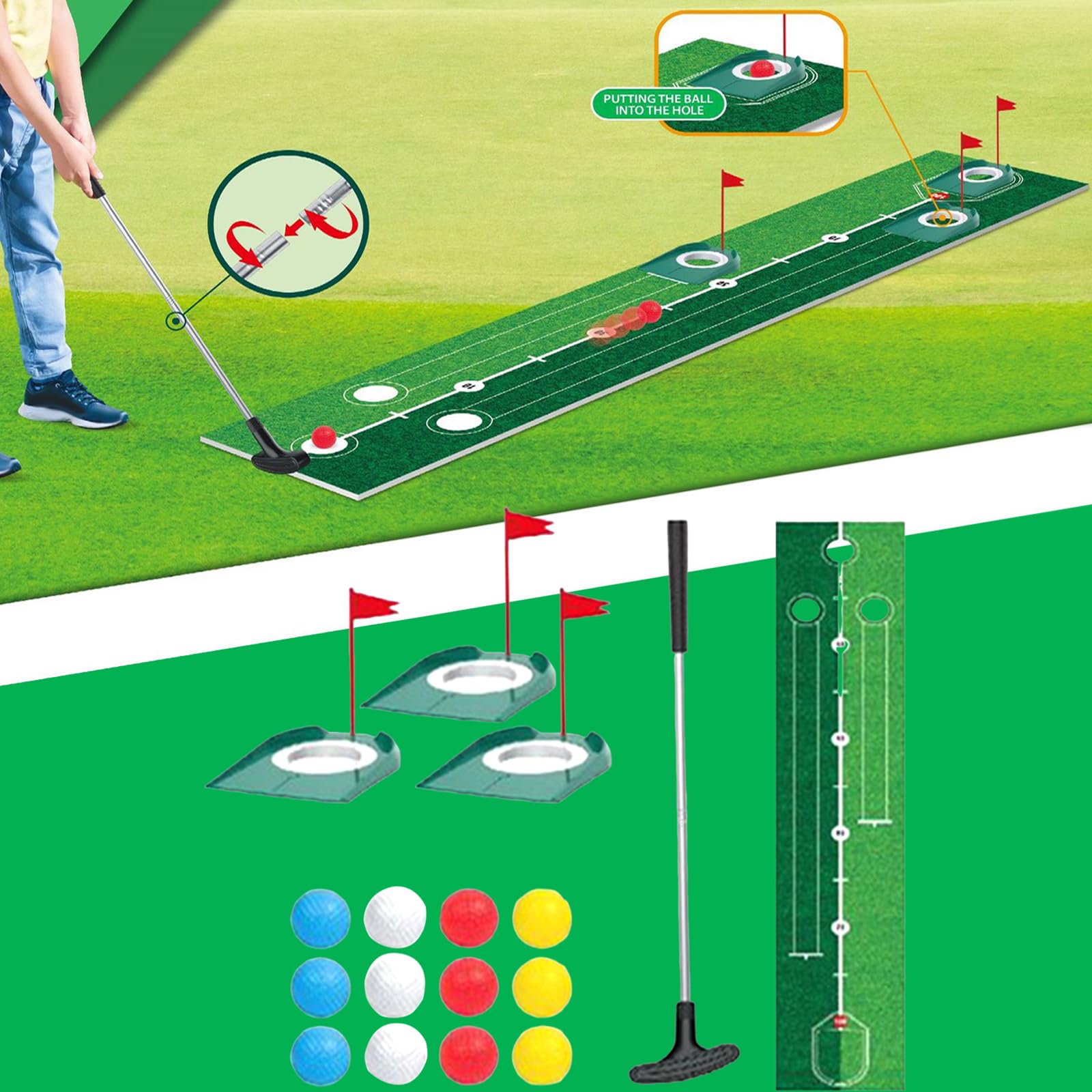 ゴルフ おもちゃ 子供 ゴルフセット インタラクティブプレイマット 室内ゲーム ゴルフ練習 屋外 スポーツトイ ミニゴルフトレーナー 親子 家庭用 ファミリースポーツ スポーツゲーム スポーツ用品 子供向け 男の子 女の子 誕生日 ギフト 玩具