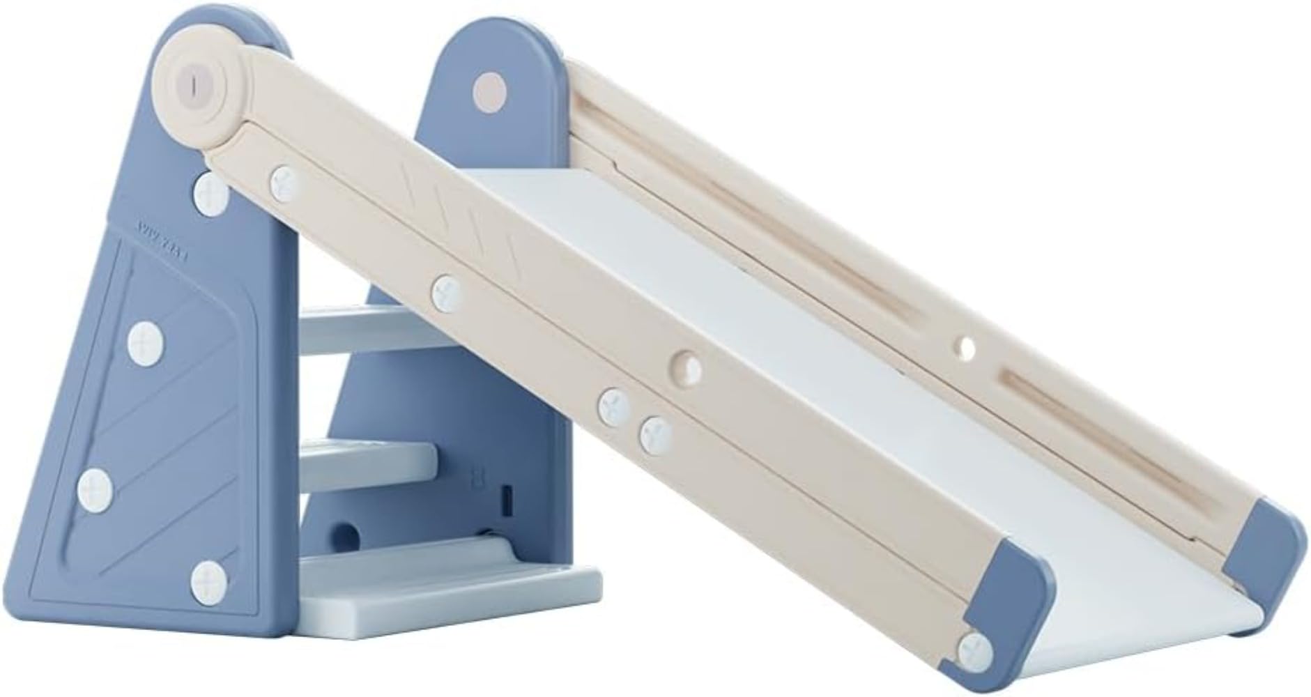 4in1滑り台 コンパクト 室内外兼用 多機能遊具 ステップ付き お絵描きボード バスケットゴール ベージ..