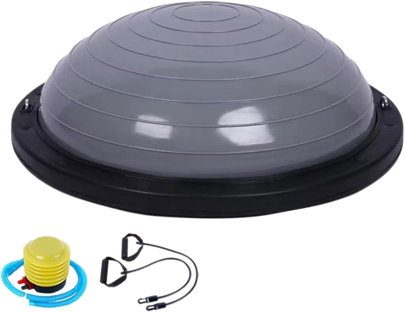 バランスボール、ハーフエクササイズ、レジスタンスバンドとポンプ付き半円バランス、トレーニング用ヨ..