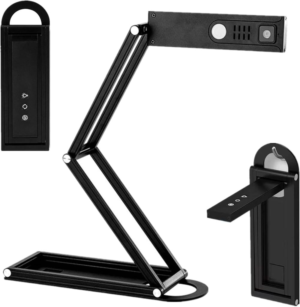 ドキュメントスキャナー【2025新登場】折りたたみ 書画カメラ ブック 1100万画素 1080P/60fps 近接投影..