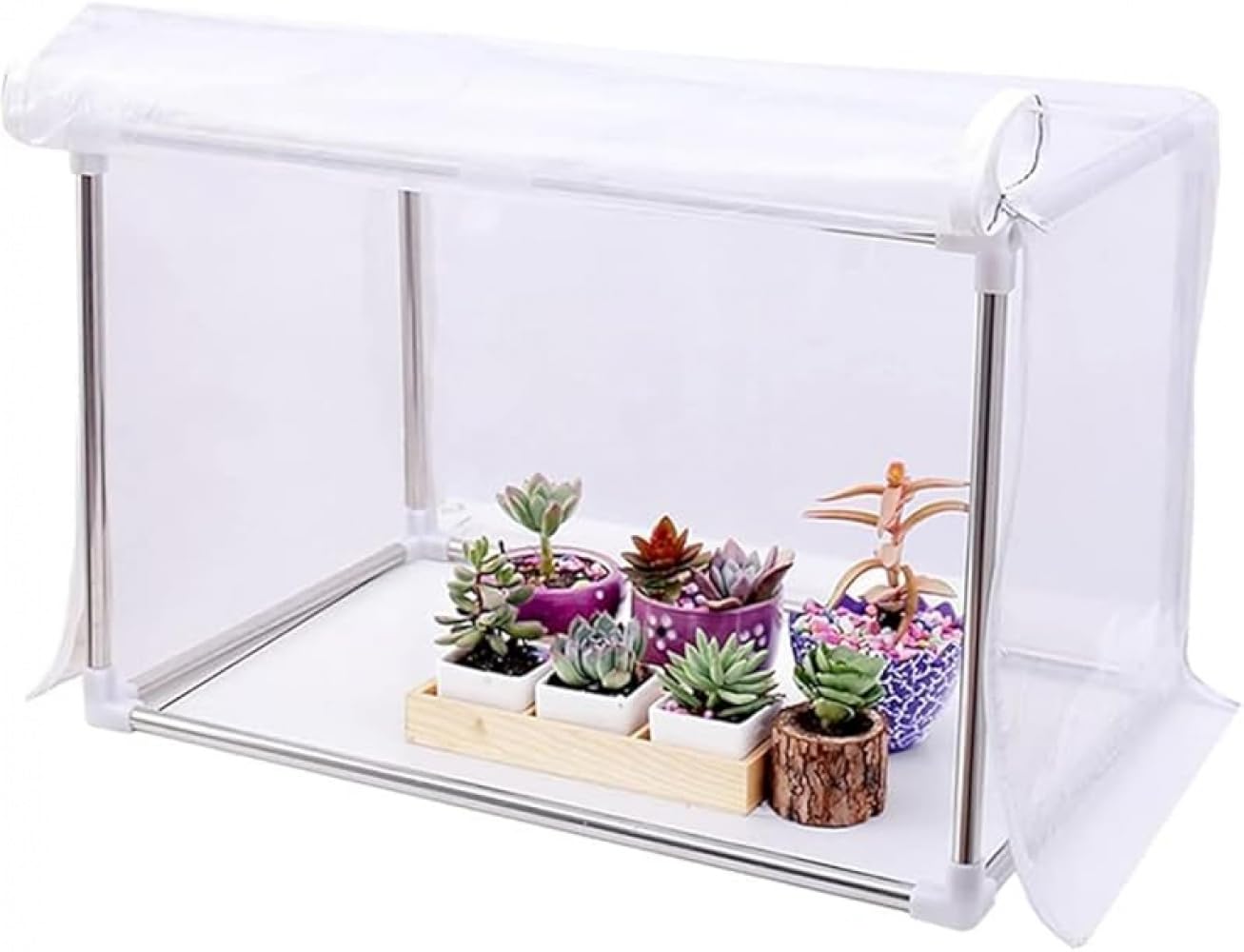 ビニールハウス ミニ温室 PVC ガーデン温室 折りたたみ 園芸用ビニールハウス 防水 小型 家庭菜園 植物..