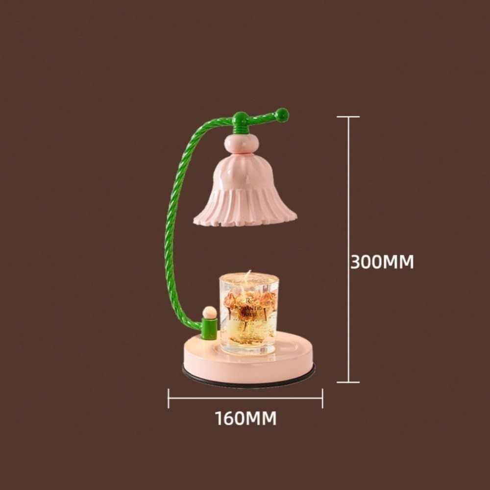 キャンドルランプ、タイマー付き、電気キャンドル加熱ピンク、調節可能な加熱キャンドル、アロマセラピ..