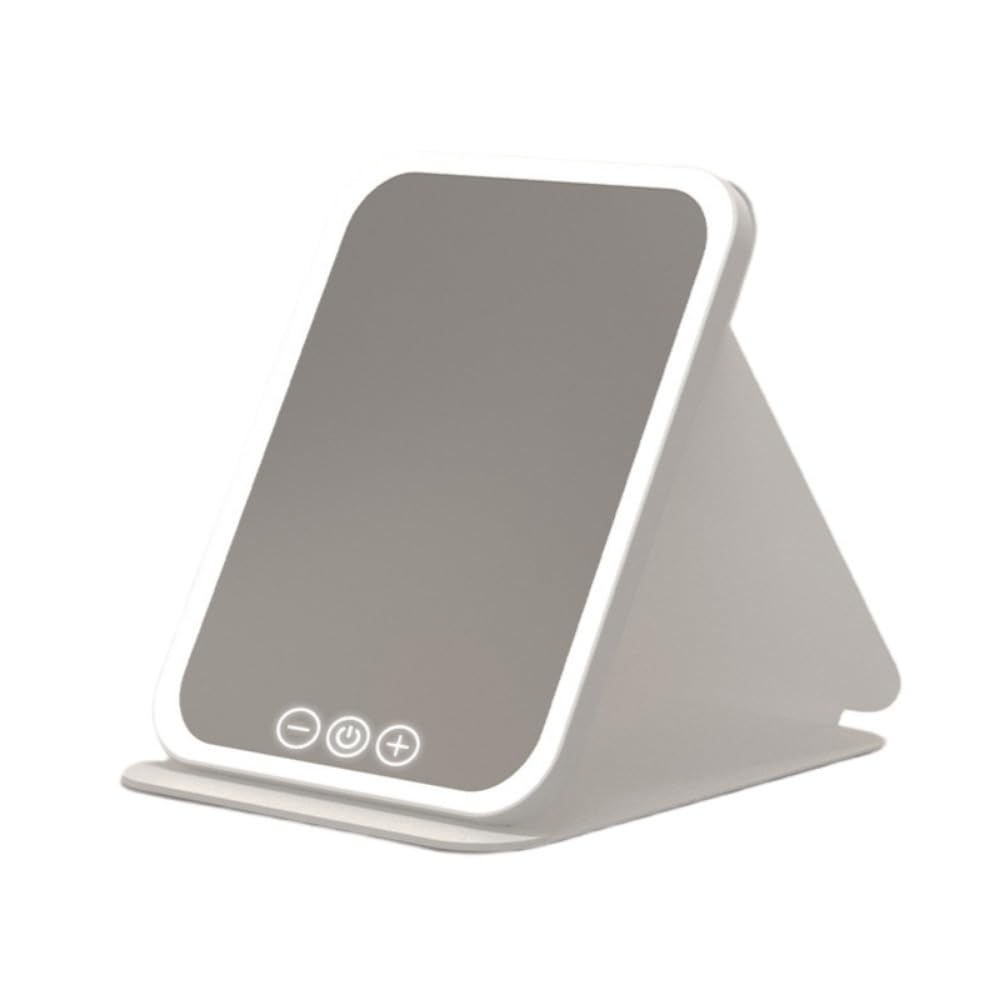 LED化粧鏡 ポータブル 折りたたみ式 ライト付き ドレッシングミラー デスクトップ フィルライト 寮 オ..