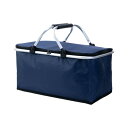 断熱ピクニックバスケット屋外折りたたみ式テイクアウト断熱バッグファーストフードデリバリー断熱冷却ポータブルバスケット (ネイビー)