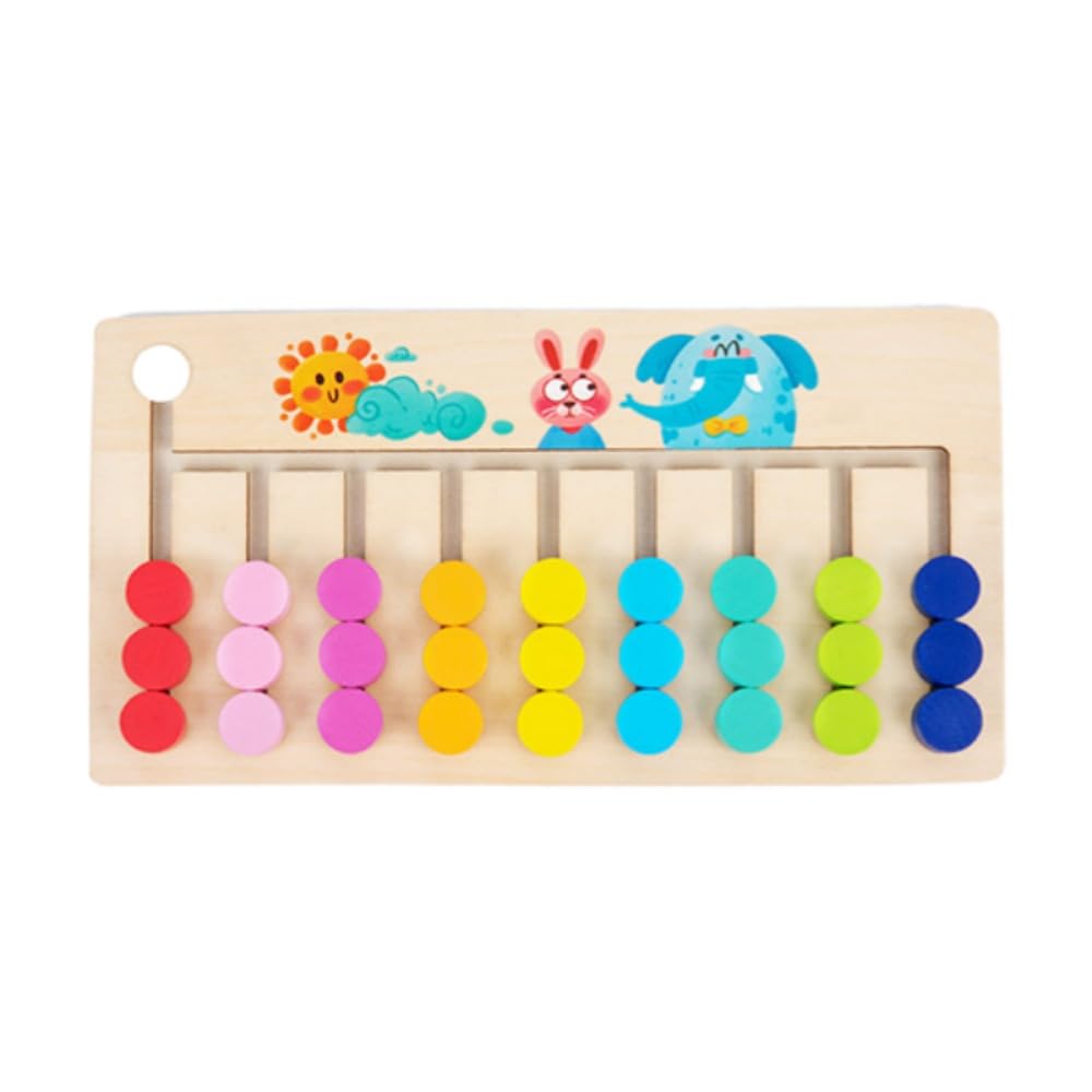 楽天月影屋木製チェストラック迷路カラー分類ゲーム論理的思考玩具幼稚園教材 （七色ゲーム）