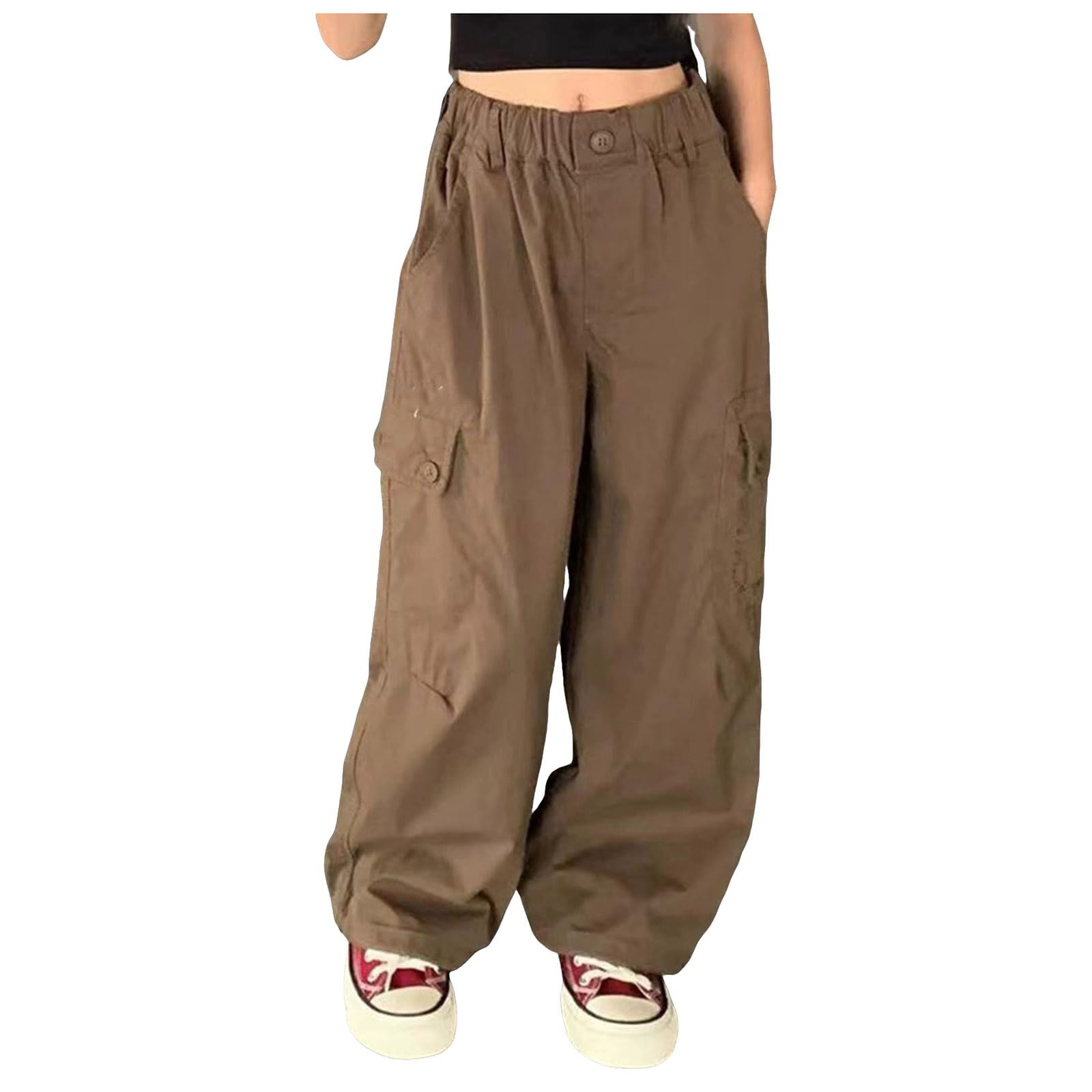 女の子 カーゴパンツ 春夏 薄手 キッズ ロングパンツ 中大童 カジュアル ストレート ゆったり ワイドパンツ ガールズ シンプル 長ズボン 無地 通気 速乾 スポーツウェア ダンス ひんやり 涼しい 通学 通園 春夏秋