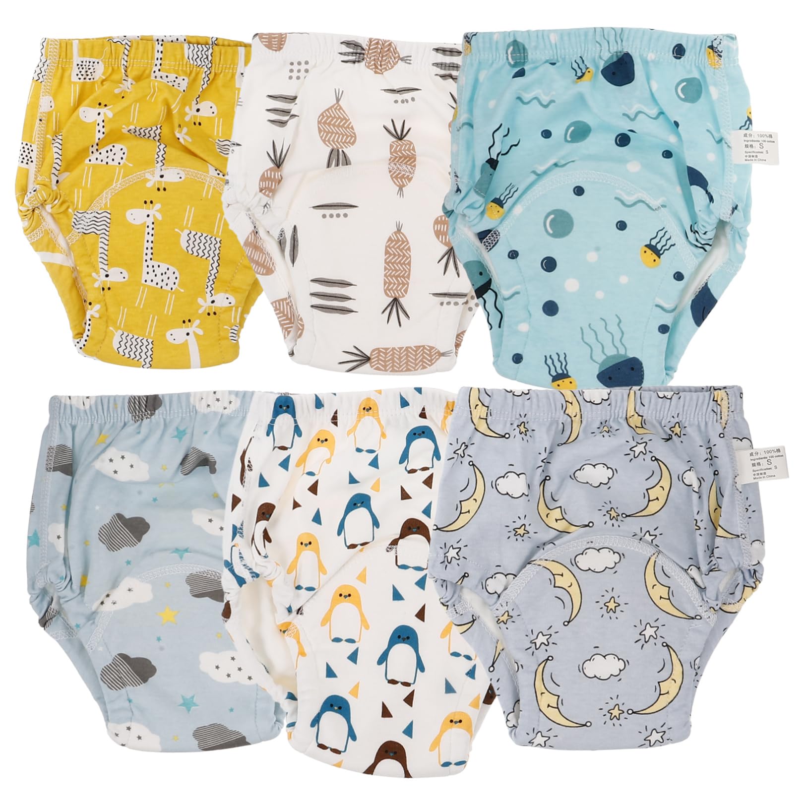 [] トレーニングパンツ 男の子用 6個セット コットン素材 – 伸縮性設計で快適フィット 通気性 漏れ防止..