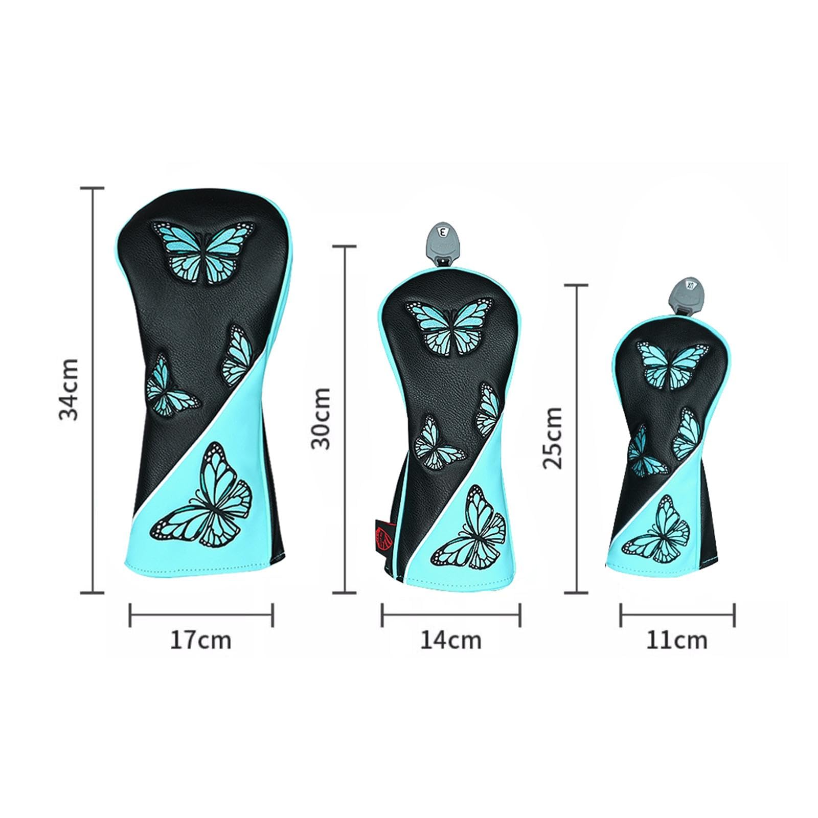 4x ゴルフクラブヘッドカバー 耐久性PU素材 フリース裏地 適応性設計 ドライバー対応との互換性あり (..
