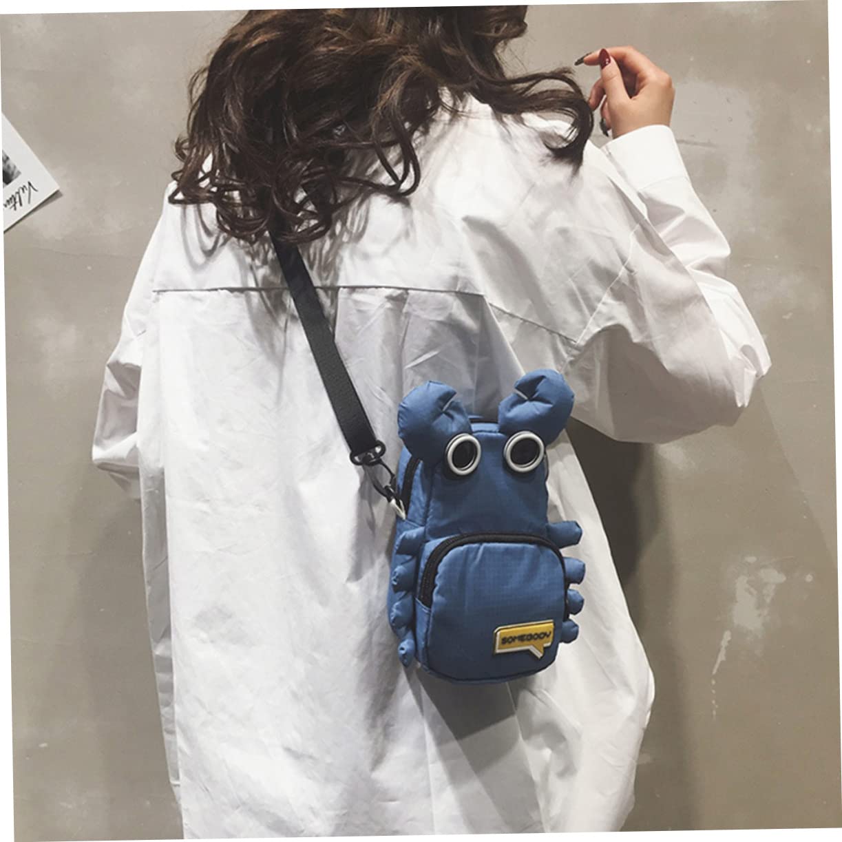 [] 1ピース 小方包 携帯電話バッグ – オックスフォード布素材 クロスボディ対応 ファッショナブルなカニデザイン