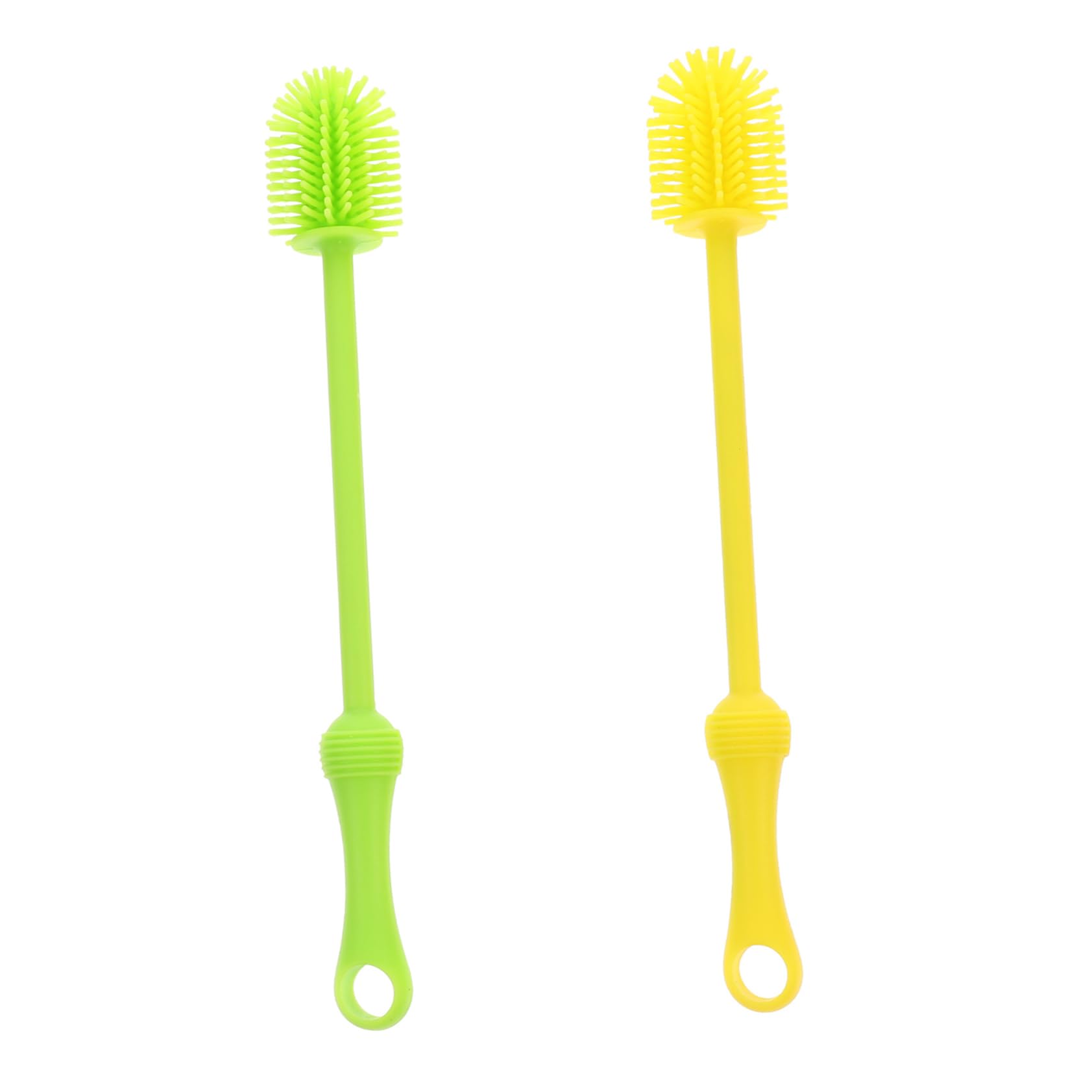 哺乳瓶ブラシセット 2個入り – 360度回転ヘッドで隅々まで清掃、シリコン製スポンジ付き