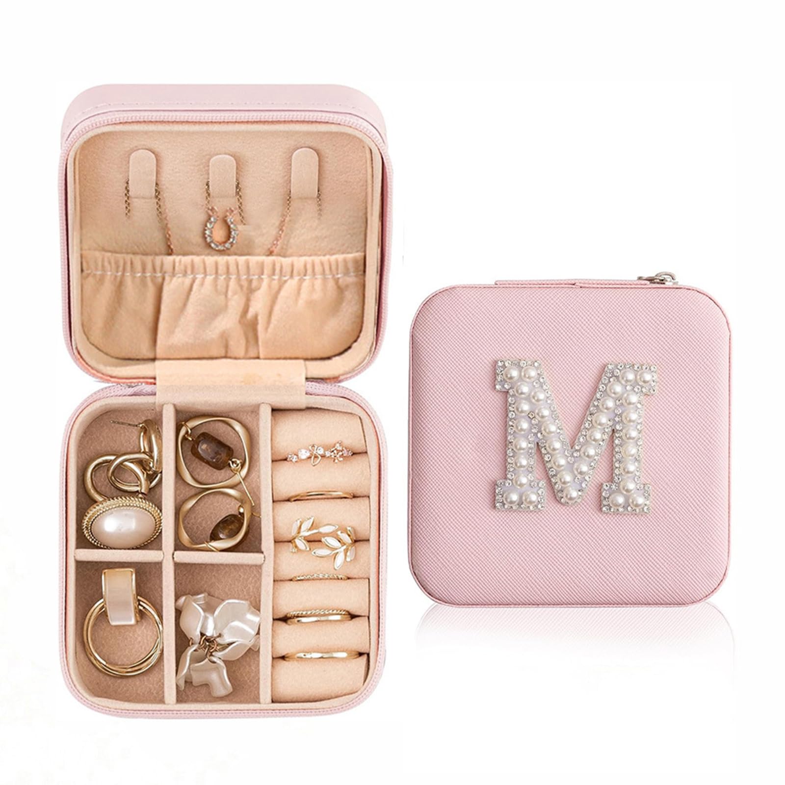 誕生日プレゼント女性 ジュエリーボックス 名前入り プレゼント 携帯用 鏡付き トラベル 結婚祝い 記念日 バレンタイン 退職 祝い 贈り物(3)