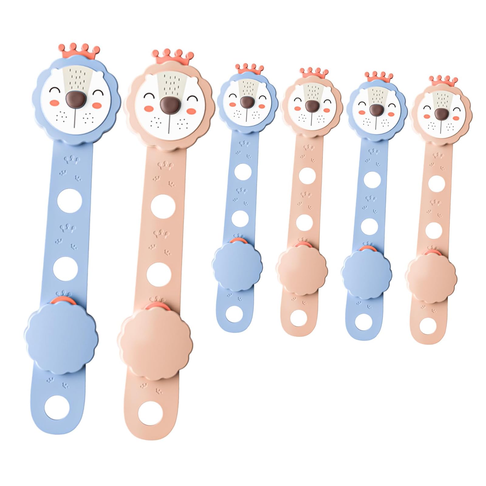 漫画の子供用安全ストラップロック 冷蔵庫のチャイルドロック 開き戸簡単ロック 赤ちゃん 安全を守る安全ロック キャビネット 引き出し ドア 家具 トイレ 冷蔵庫 暖炉用 ラッチ 粘着パッド 簡単に取り付け 6個