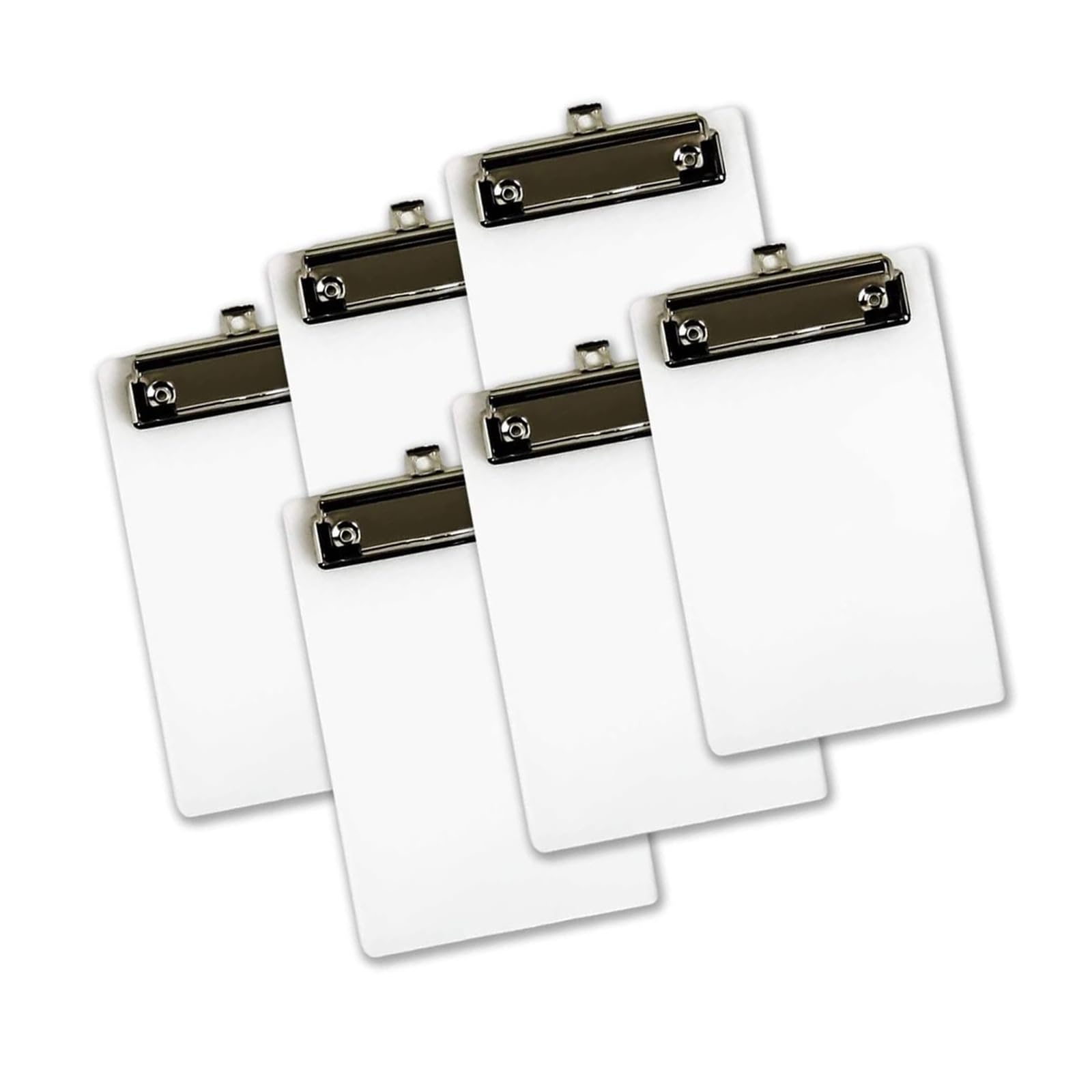 A6 クリップボード ミニサイズ 小さい クリップバインダー セット 縦型 縦 白 透明 バインダー 6個セット