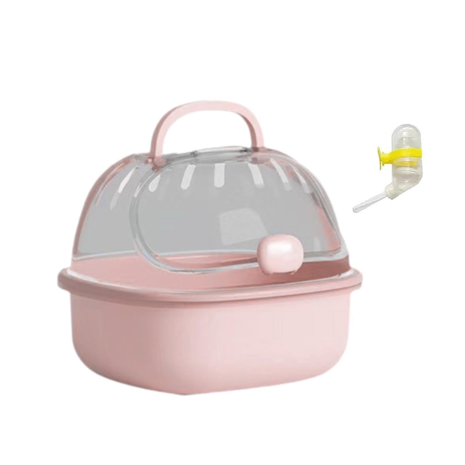 ハムスターキャリアケージ 水筒付き 小動物用屋外ケージ 大型 便利なドワーフハムスター用旅行キャリア..