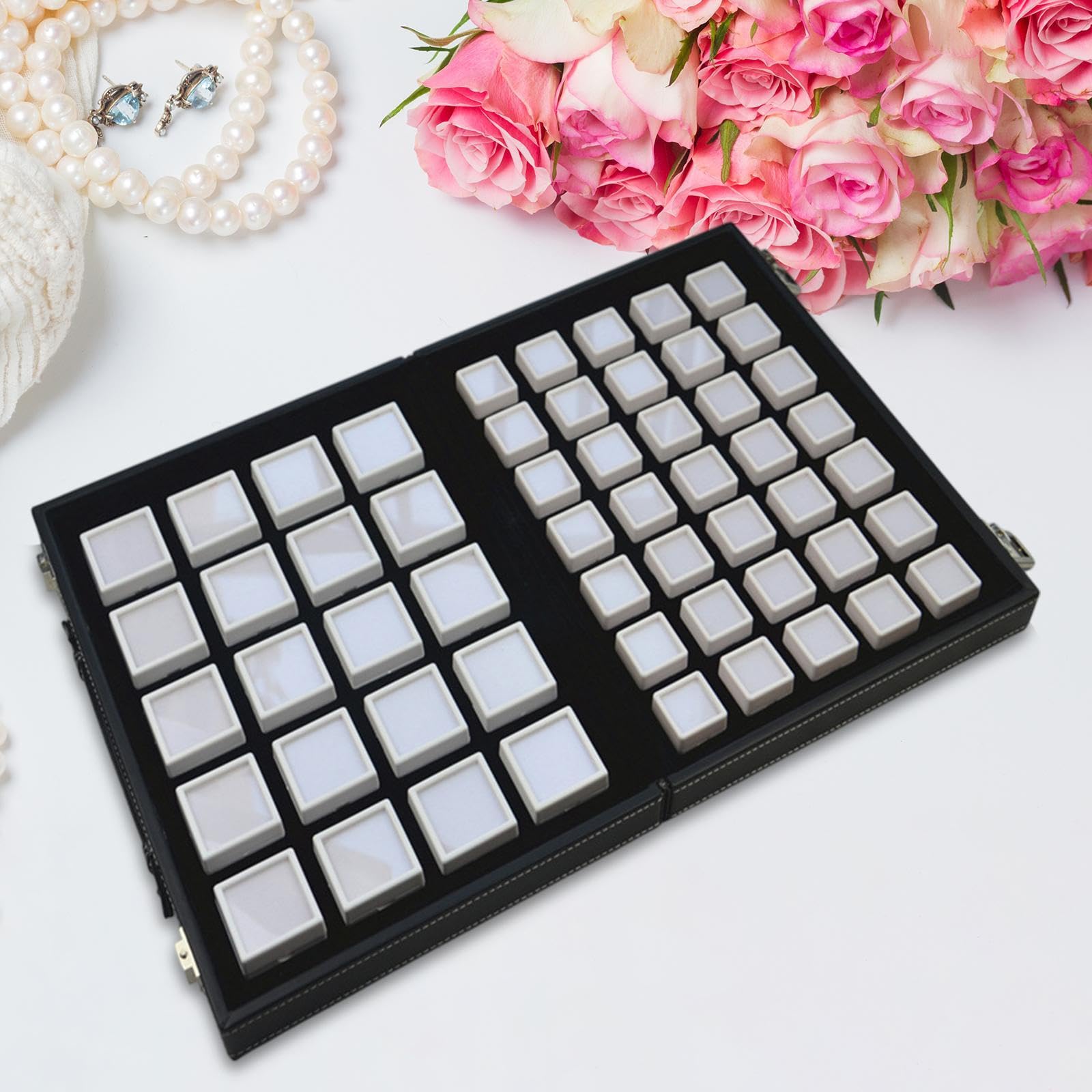 ルーズダイヤモンドディスプレイトレイジェムストーンストレージケースラインストーンピンリングボック..