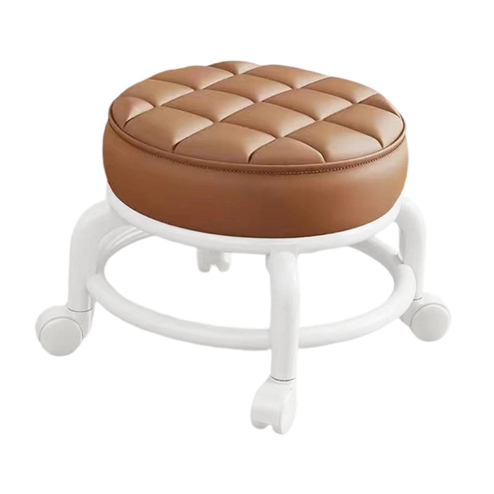 ローラーシートスツール 低床椅子 360度スイベルキャスター付き マルチファンクション PUレザー製 低重心設計 高耐久性 静音・床保護機能 子供から大人まで 幅22cm× 高20cm ミニローリングチェア 車両洗浄 家事 キッチン・リビング ガレージ, 青