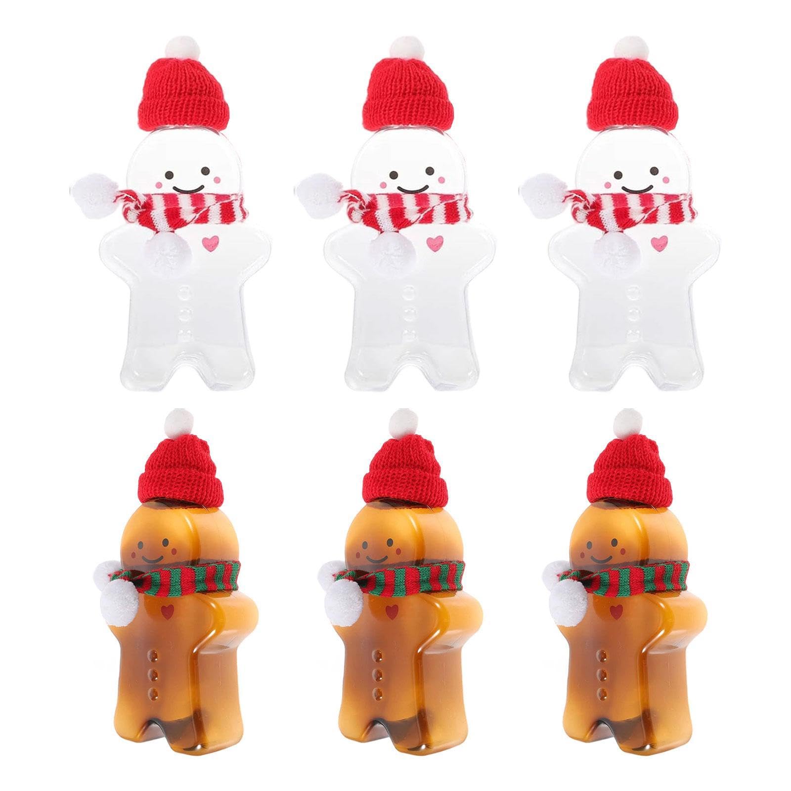 6個入りジュースボトル 気密蓋 再利用可能 多用途 キャンディジャー ウォーターボトル ジンジャーブレ..