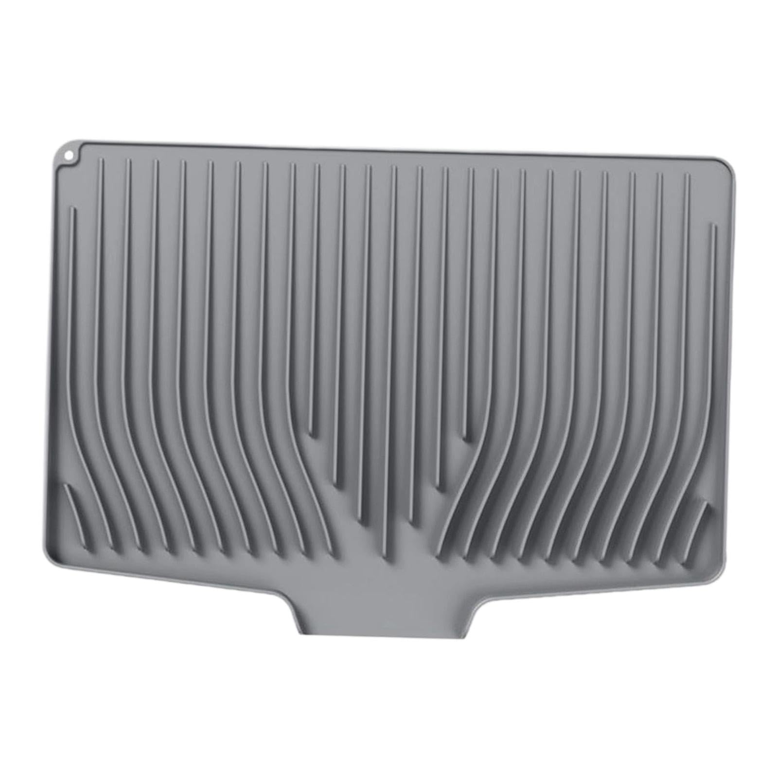 水切りマット 再利用可能 シリコンパッド お手入れ簡単 作業台マット 折りたたみ式 多機能マット 省スペース キッチンマット 滑り止め ランチョンマット 耐熱 家庭、カフェ、レストランの室内使用に適用, グレー