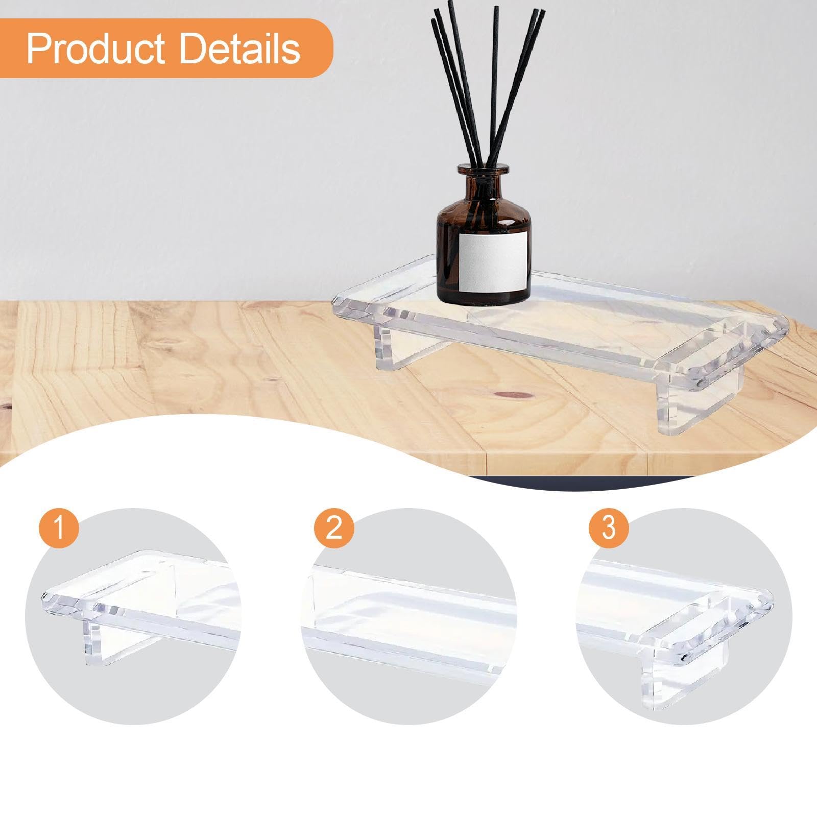 月影屋のアクリル製バスルームトレイ 丈夫なカウンターディスプレイスタンド オフィステーブル キッチン用｜アングル3