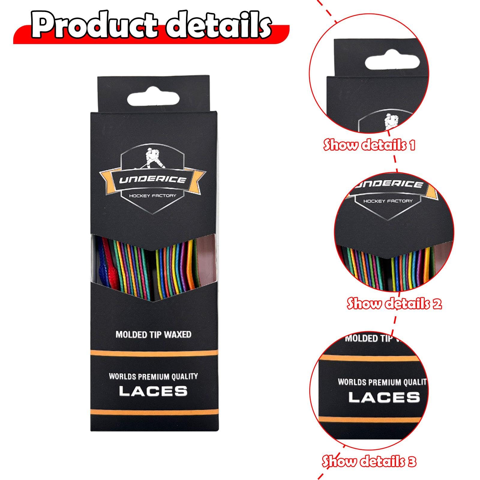 スケート靴紐 耐摩耗性 アイススケート靴紐 ワックス加工 ホッケー靴紐 緩み防止 スケートアクセサリー..