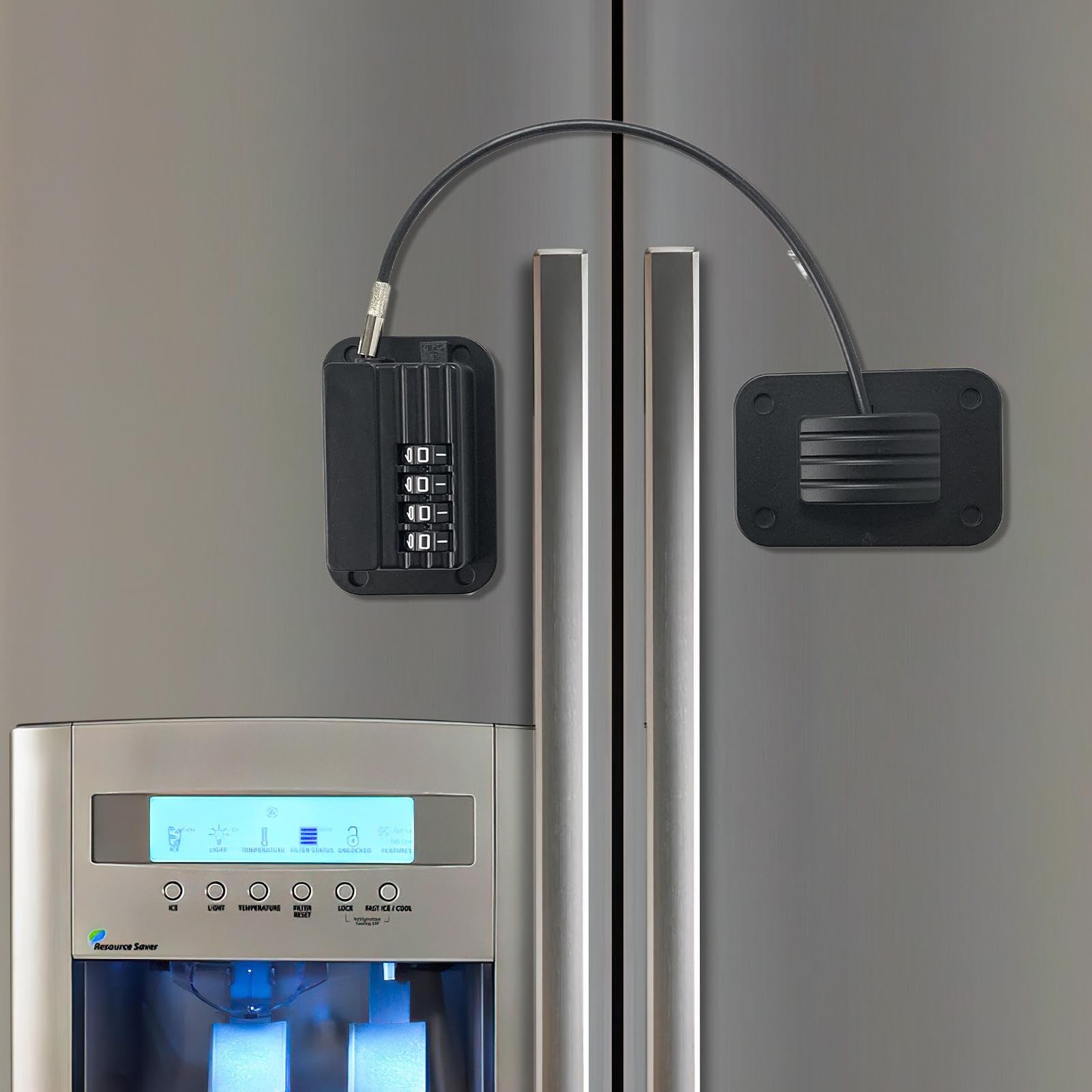 冷蔵庫用チャイルドロック,子供安全キャビネット冷蔵庫ロック | 粘着タイプ付属品 コード付きラッチ キ..