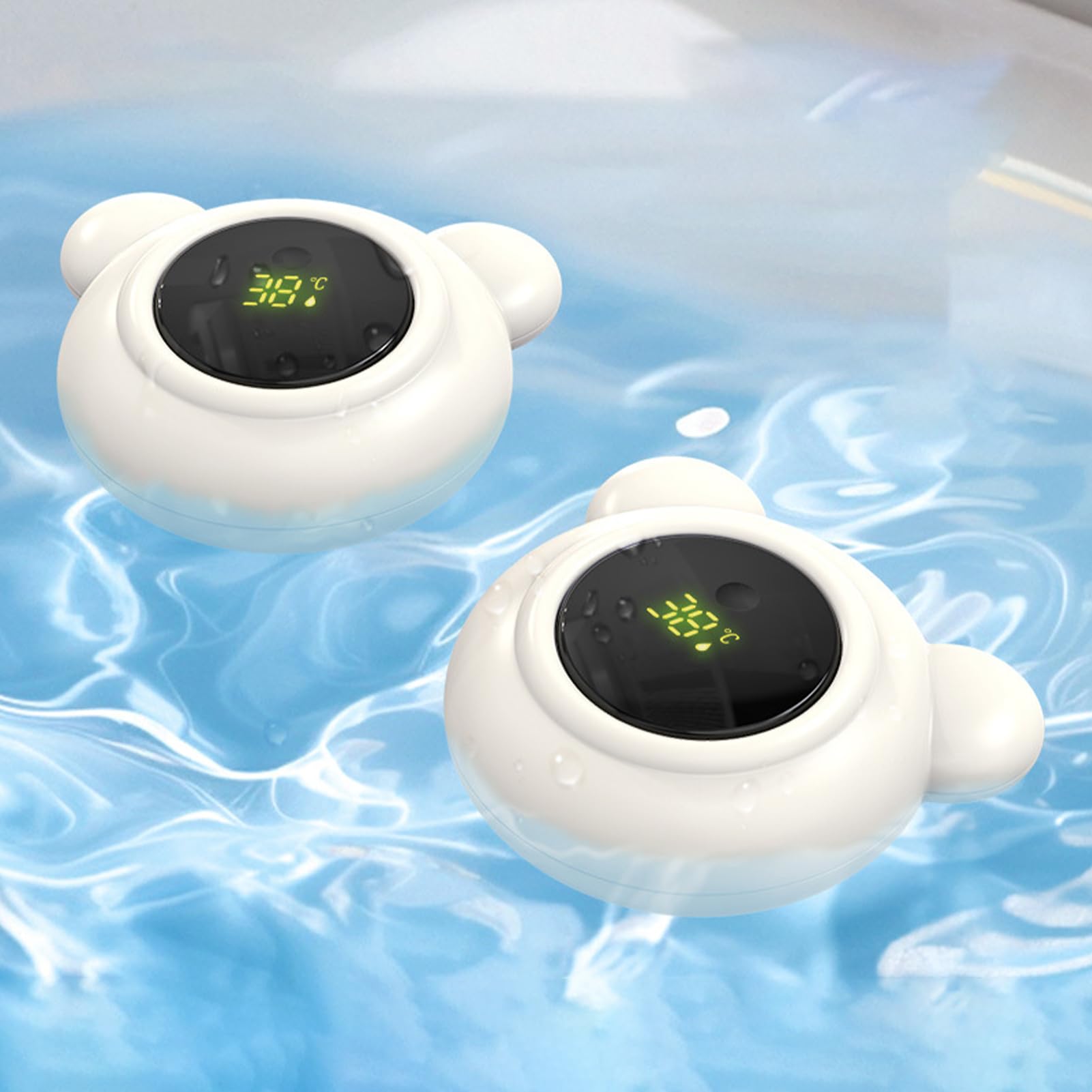 ベビーバスサーモメーター | LED表示付き安全水温計 見やすい お風呂用,持ち運び可能な乳幼児ケア用品 ..