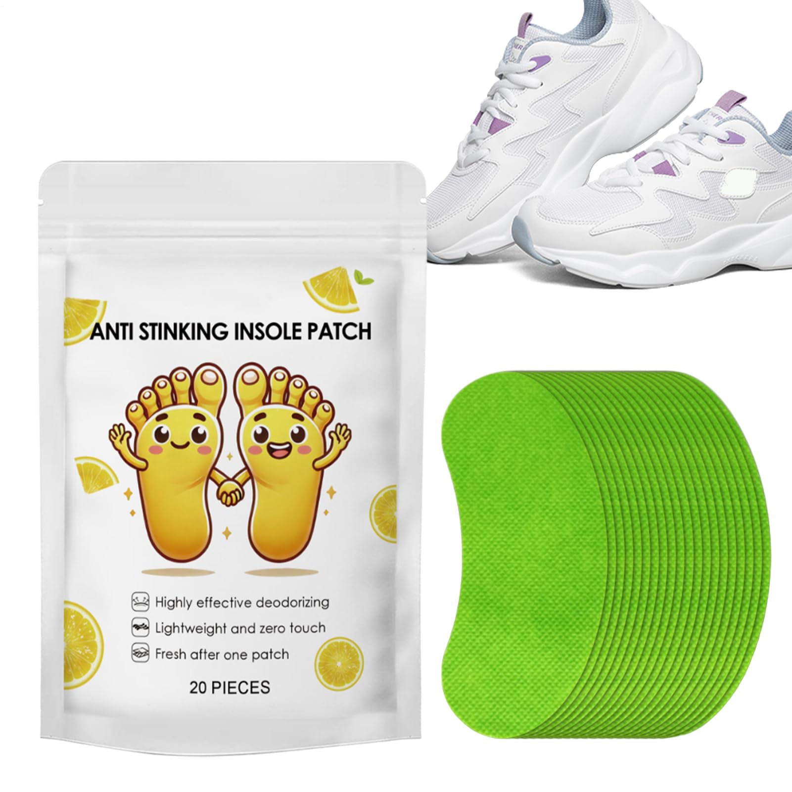 消臭パッチ - インソールパッチ 靴の消臭剤、20枚入り 靴の消臭剤、靴の消臭剤パッチ | 靴リフレッシャ..