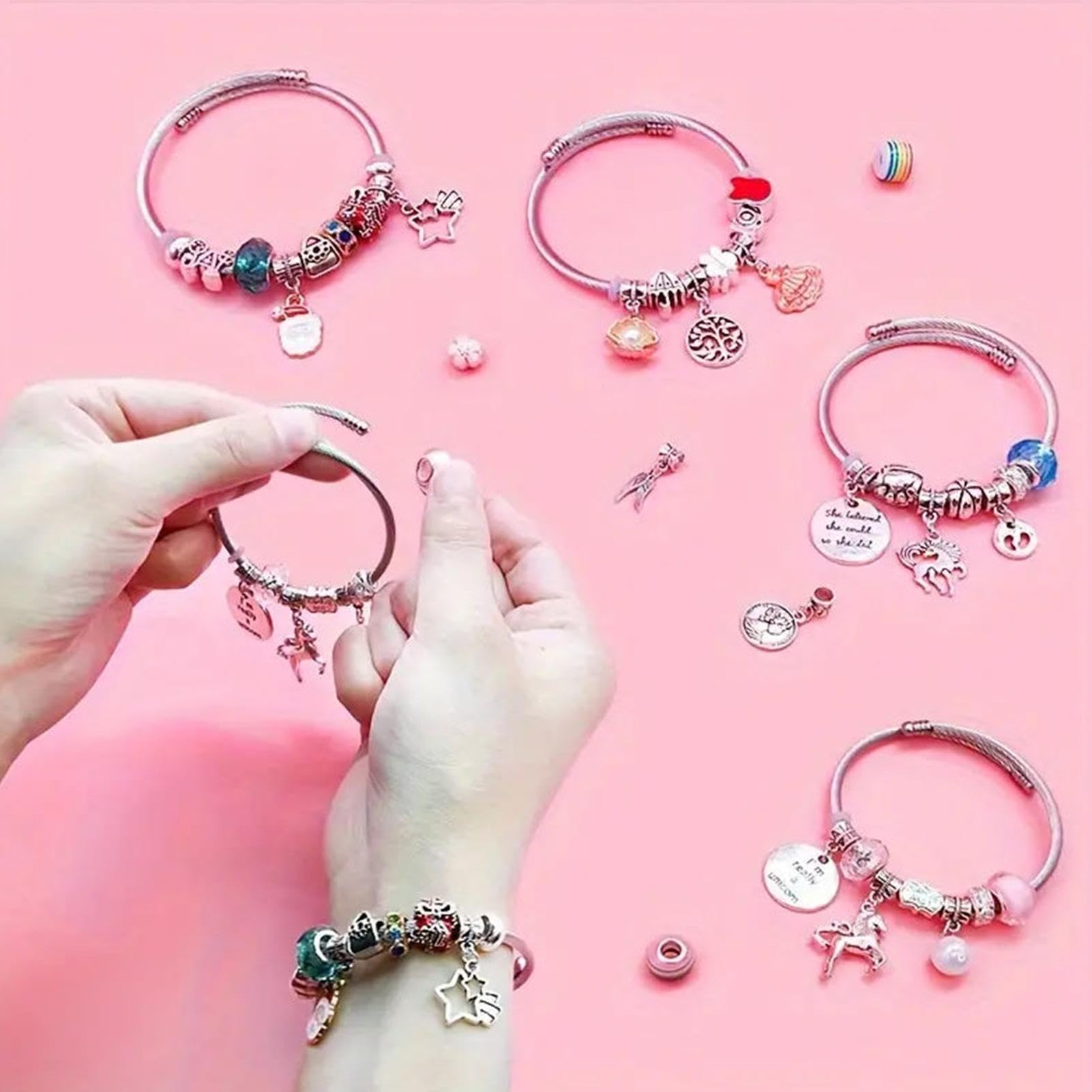 ガールズジュエリー作成キット、キッズジュエリー作成キット - ジュエリー・アクセサリーカラフルなジ..