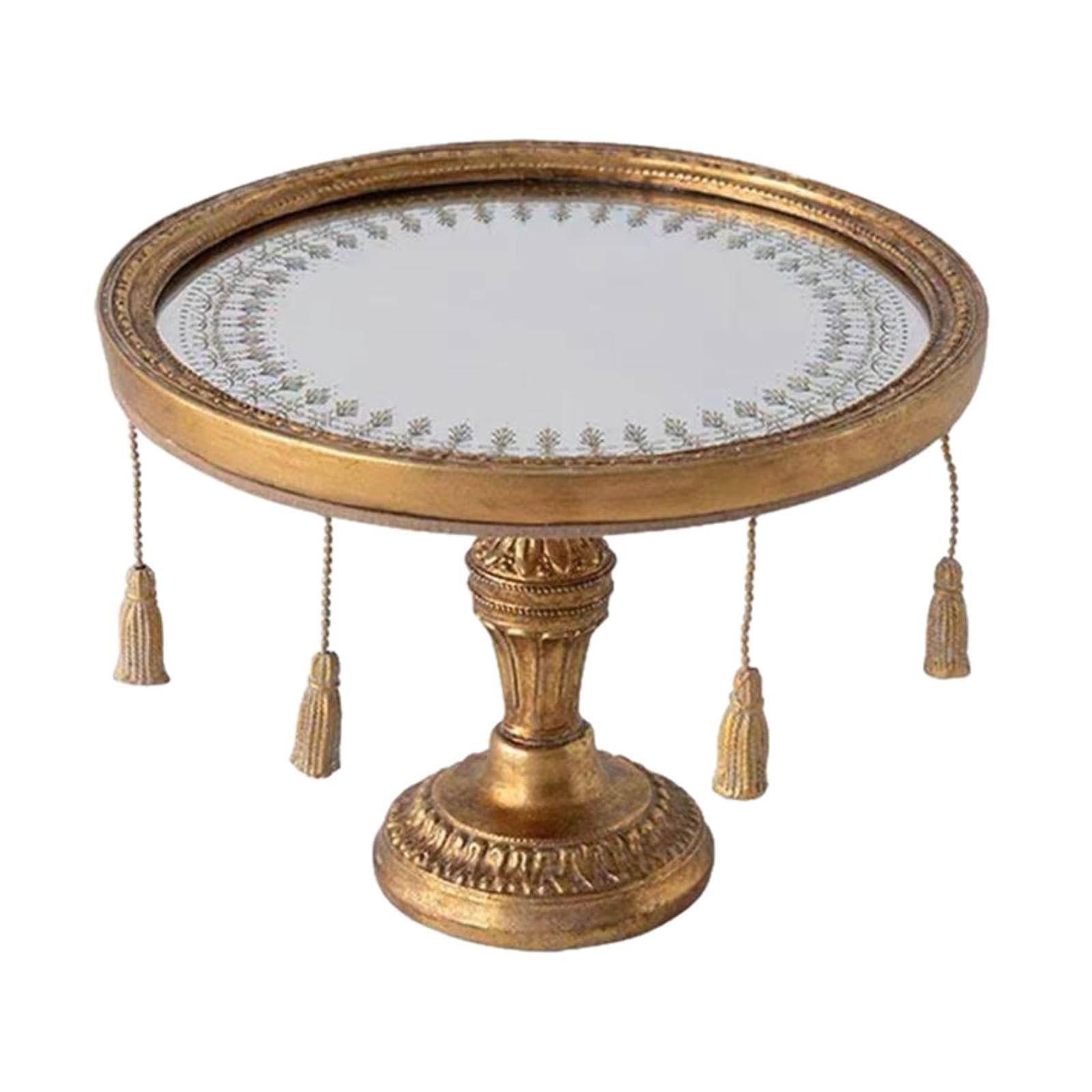 装飾ミラートレイ アンティークスタイル ジュエリーオーガナイザー 化粧品テーブルトップ用(3)