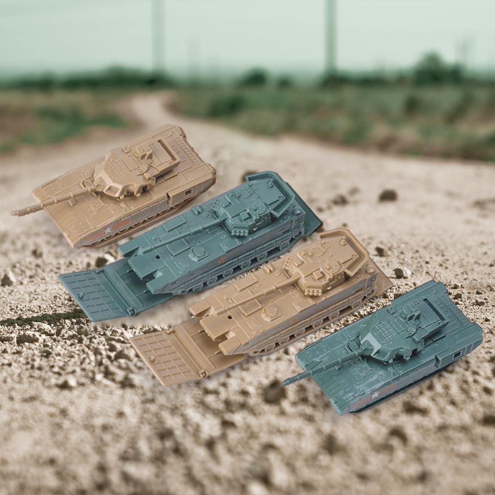 4x 4 個 1:144 戦車組み立てキット 組み立ておもちゃ 収集品 DIY 水陸両用車のおもちゃ ティーンエイジ..