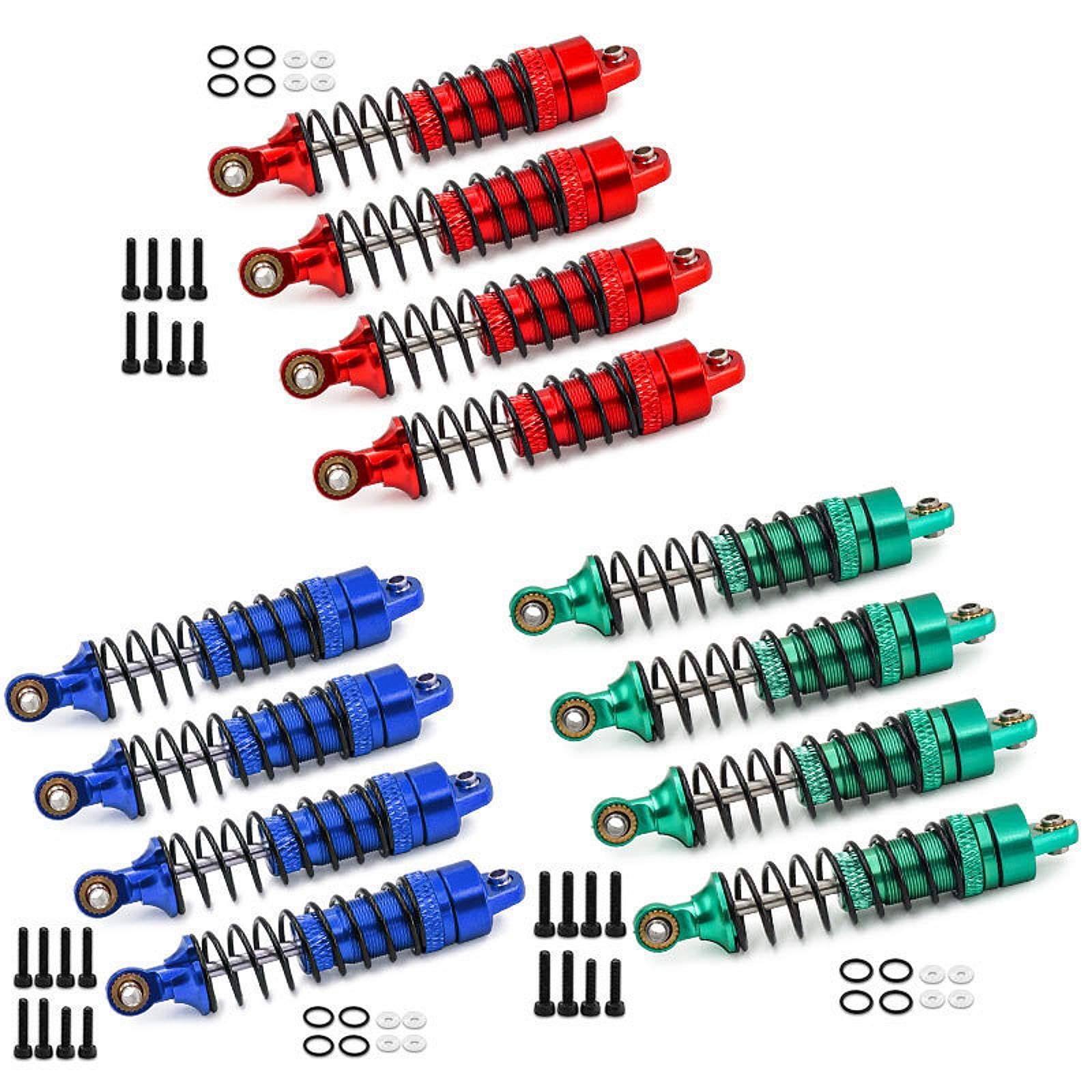 4個 RC ショックアブソーバーキット 金属ショックアブソーバーアセンブリ 軽量 RC モデル車両パーツ ア..