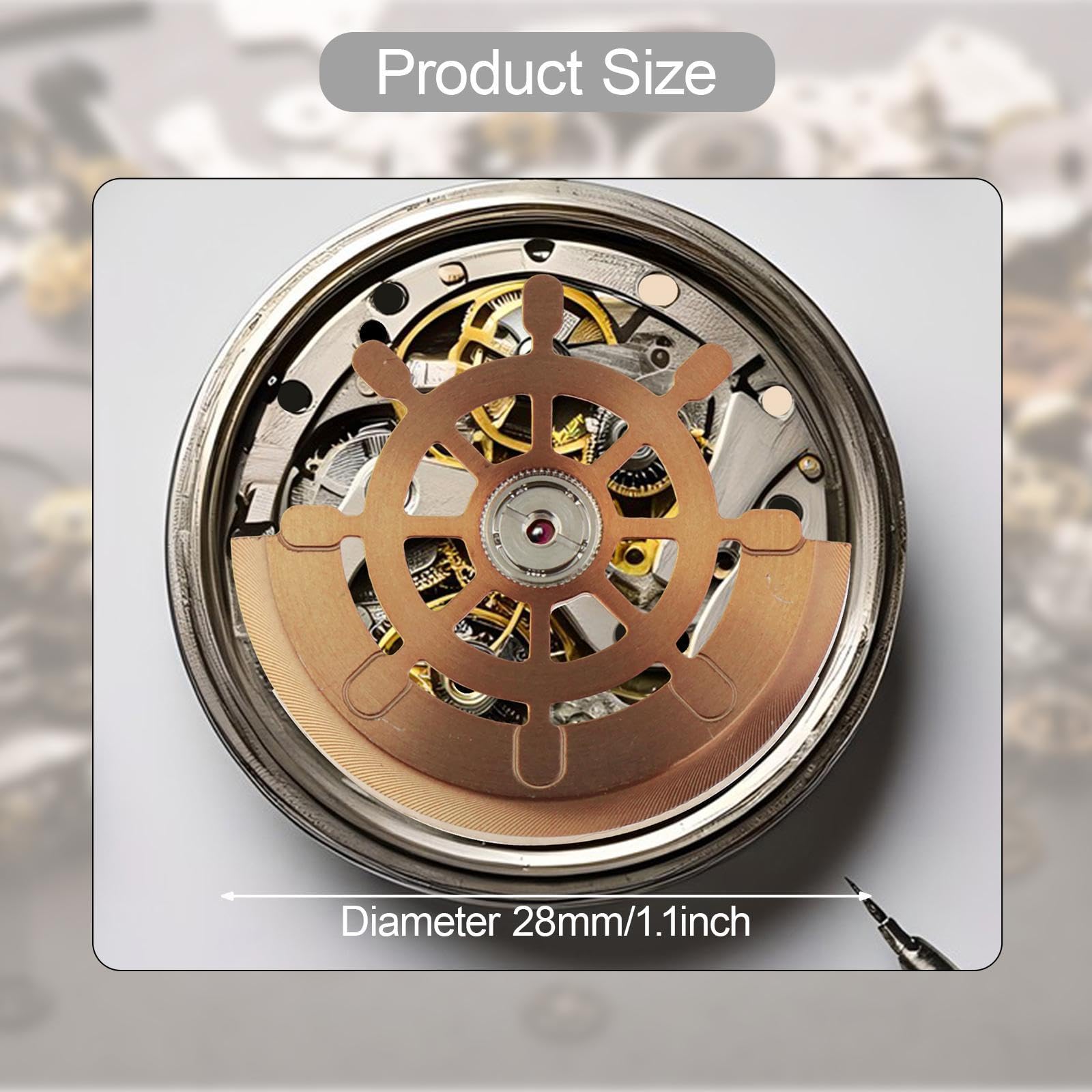 時計ムーブメントローター交換用自動巻き時計ローター金属製頑丈な交換用船舶ステアリングホイール型修..