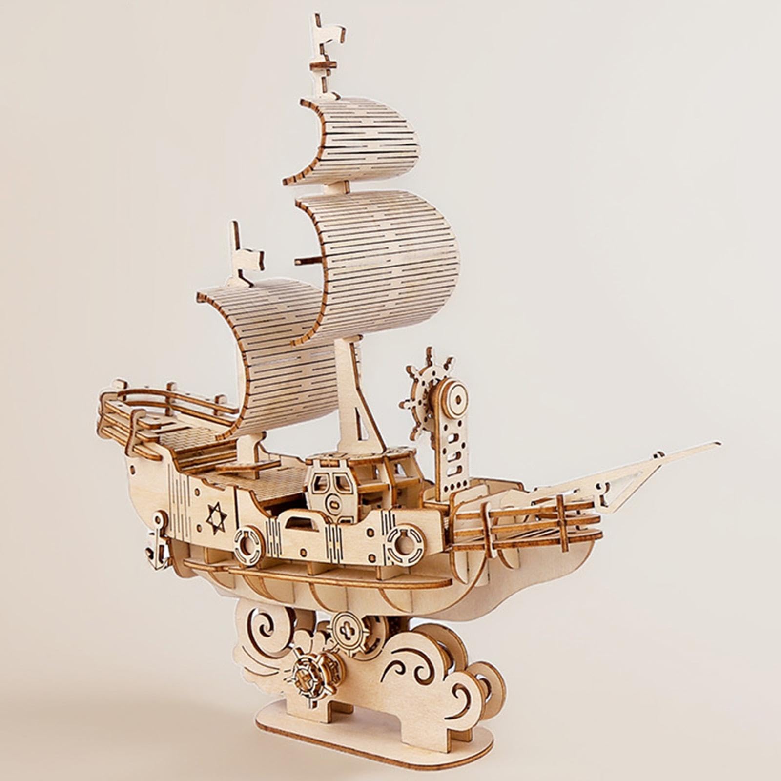 3Dヨットパズルモデルインテリジェントパズルアセンブリおもちゃハンドクラフト3D木製パズルユニークな..