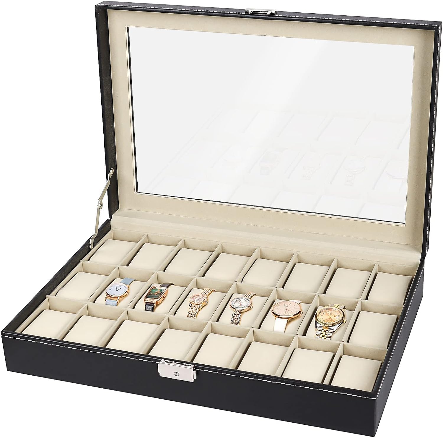 腕時計収納ケース 透明窓付き 腕時計ボックス コレクションケース 時計保管 ウォッチボックス アクセサ..