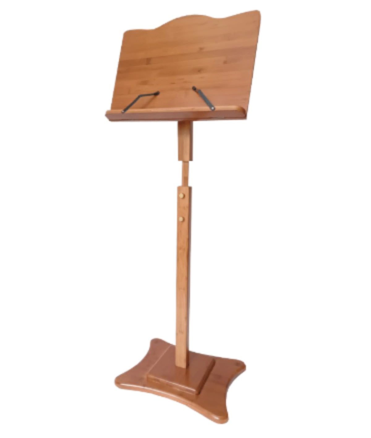 譜面台 竹製楽譜スタンド 読書台 高さ調整可能 楽譜台 楽譜立て ラップトップスタンド ブックスタンド デスクトップスタンド メニュースタンド 縦置き ステージスタジオオフィス 楽譜置き 100-130cm高さ調節可能 (A,赤茶色)(3)