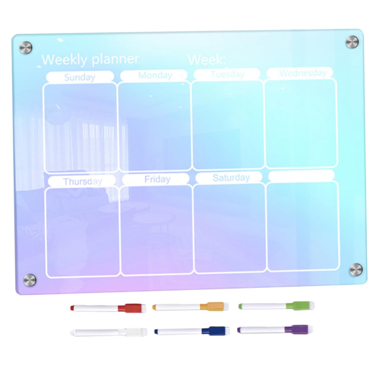 製耐久性卓 プナーボード 週間 ジュー 対応 け 用 庫用磁付 消し可(3)