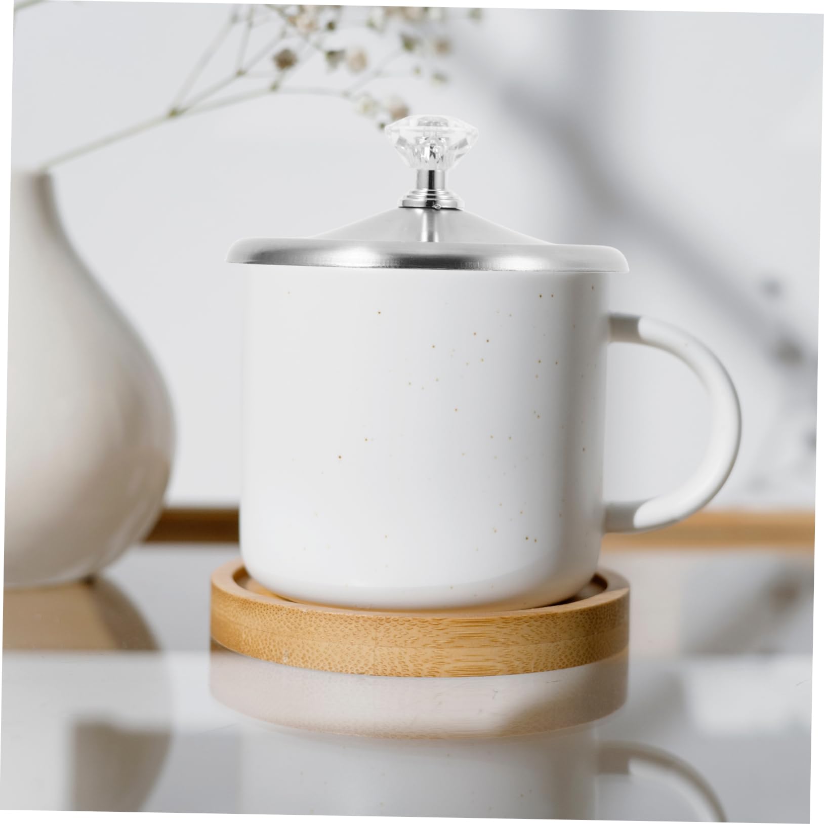 ステンレススチール製カップ蓋 飲料カバー マグカップ ティーカップ シンプルなデザインの多用途蓋(3)