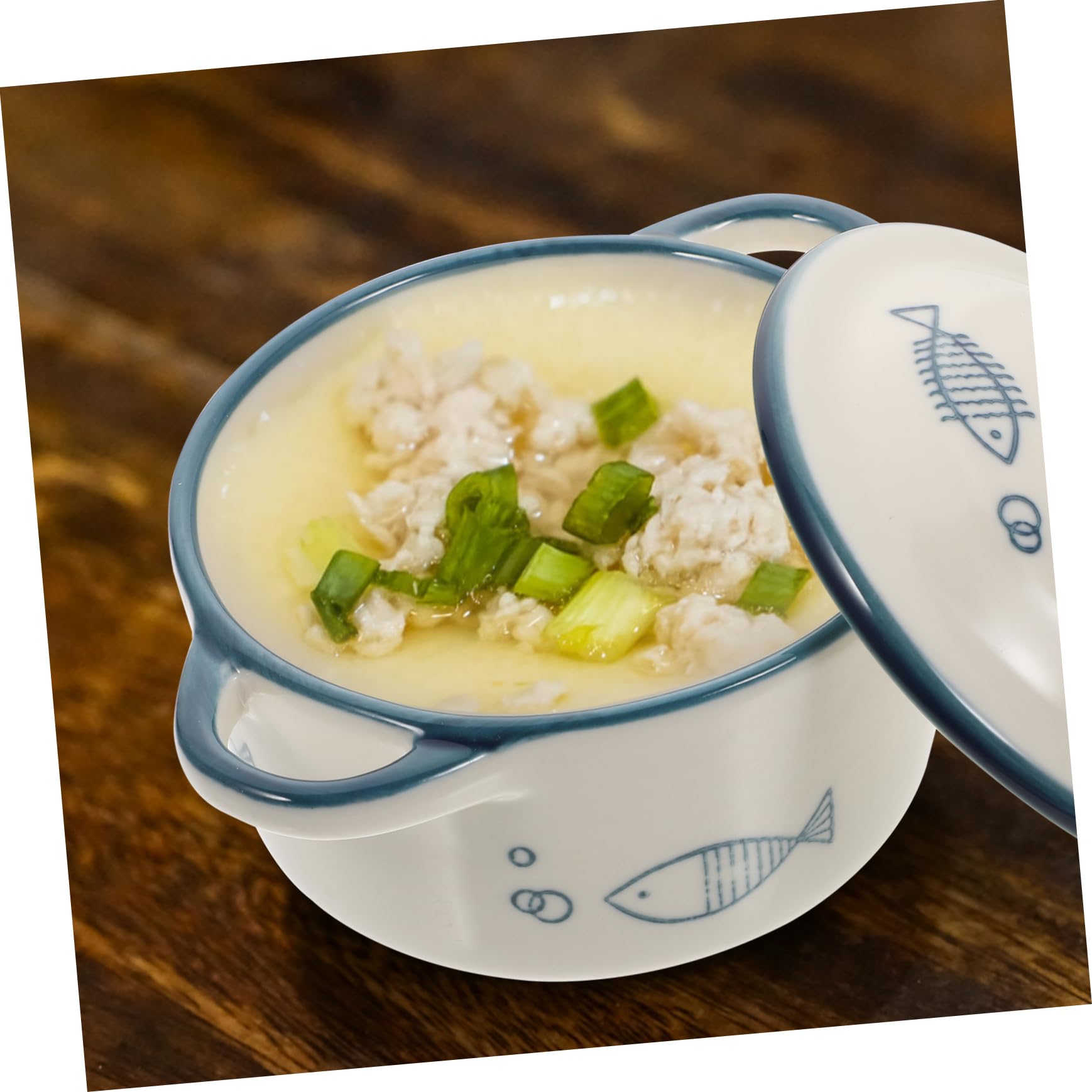 蒸し玉子丼 スープ鍋 シチュー鍋 シリアルボウル ふた付き電子レンジスープボウル ふた付き鍋 デザート..