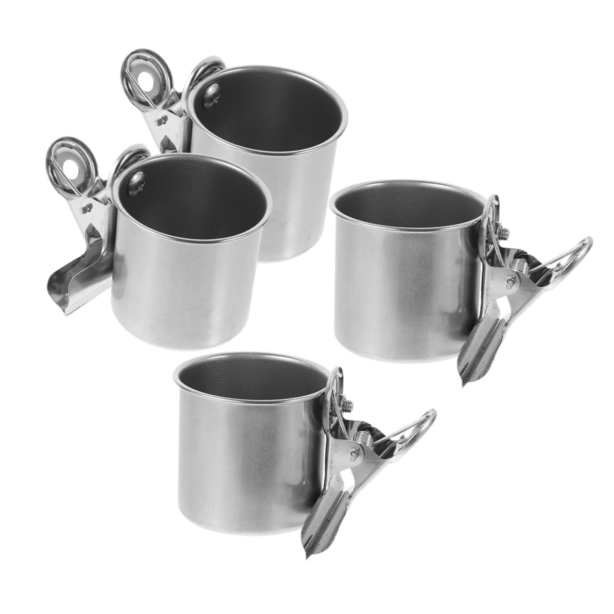 4個 オウムの餌箱 オカメインコ給水器 鳥かごフードカップ 鳥の水鉢 鳥用の餌入れ 鳥のフィーダーケー..