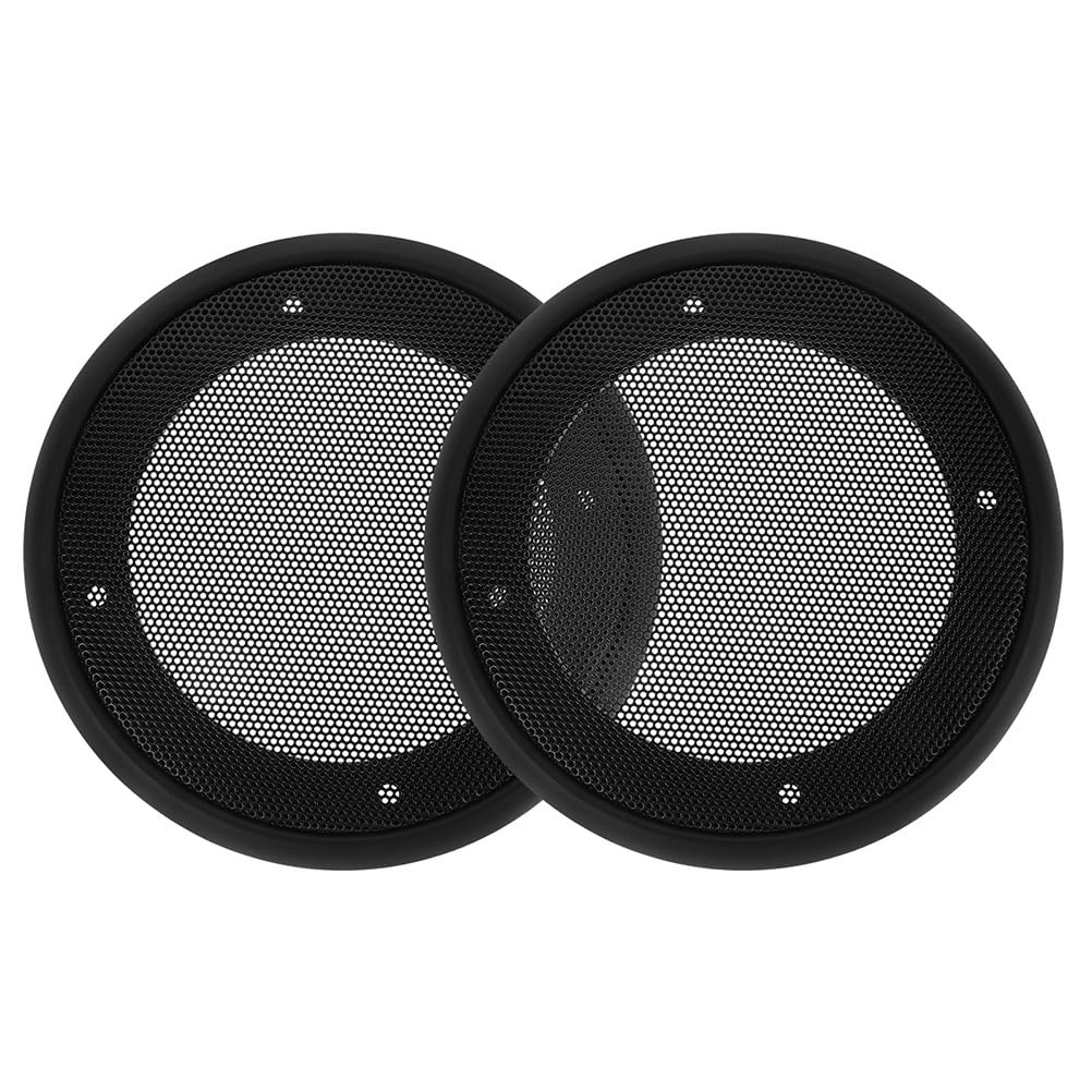 スピーカーメッシュカバー2個：ブラックスピーカーグリルカバーリングウーファーガードプロテクターDIY..