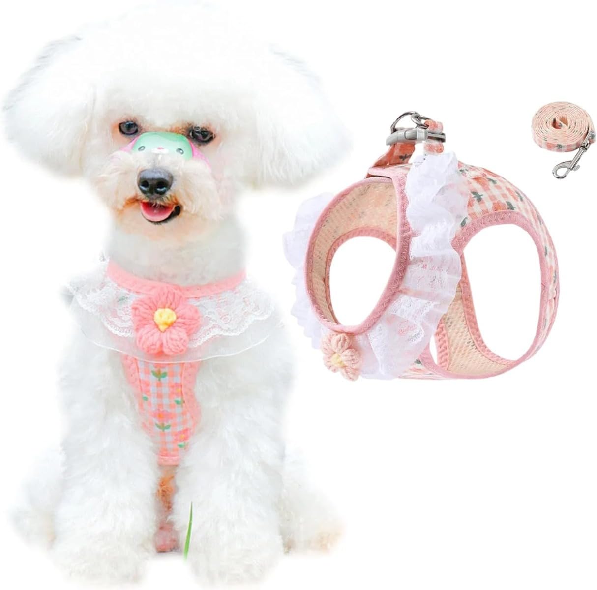 ハーネス リード 犬用 ベスト 可愛い リボン 首の負担が少ない 小型犬 中型犬 子犬 犬 胴輪 脱着簡単 ..