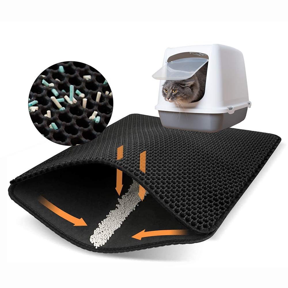 猫砂マット 猫の砂取りマット 猫マット 二重構造 猫トイレマット 猫砂の飛び散り防止 防カビ防臭防水 ..