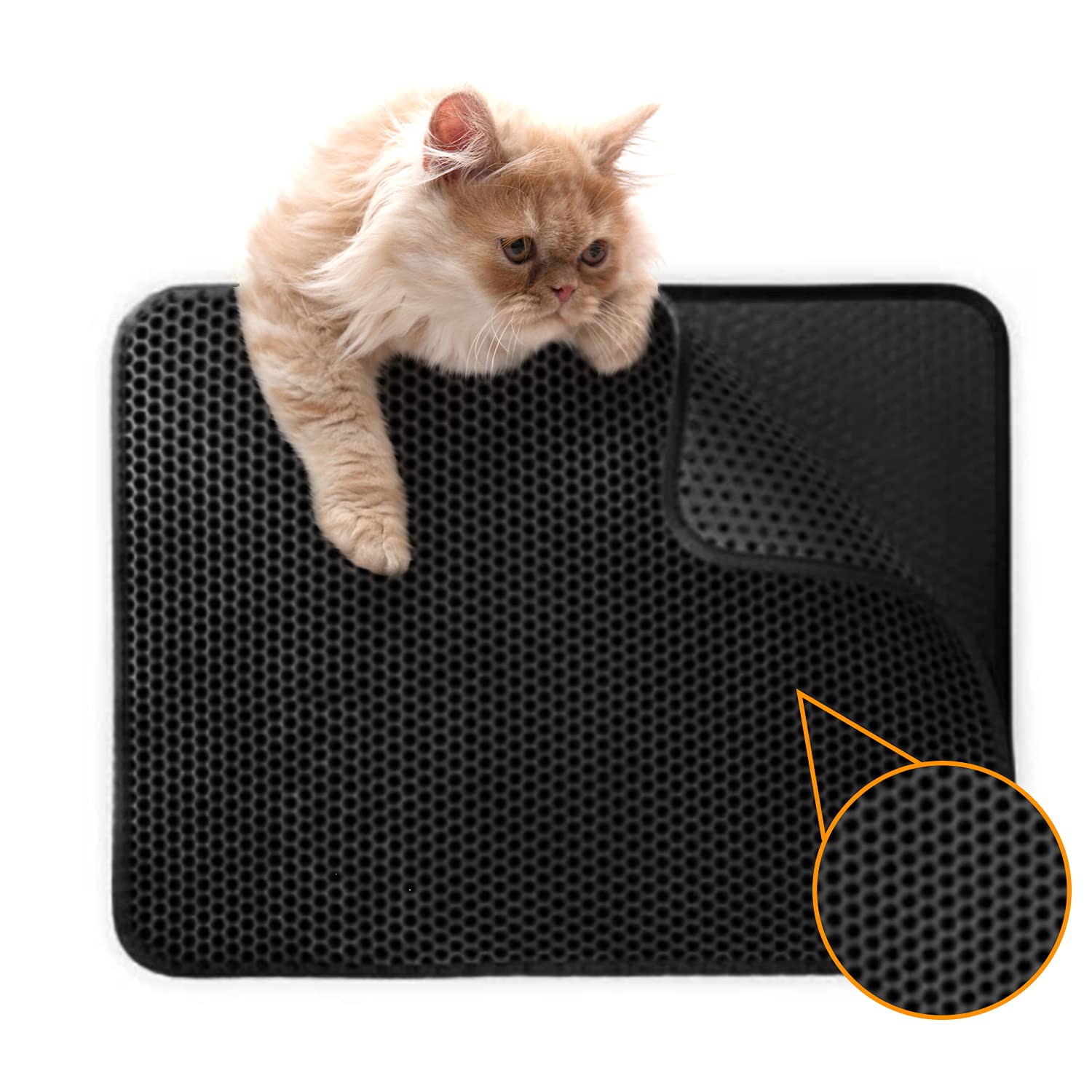 猫トイレマット 猫砂キャッチマット 掃除楽ちん 各種ねこ砂対応 猫砂取りマット 猫砂飛び散り防止 滑り..