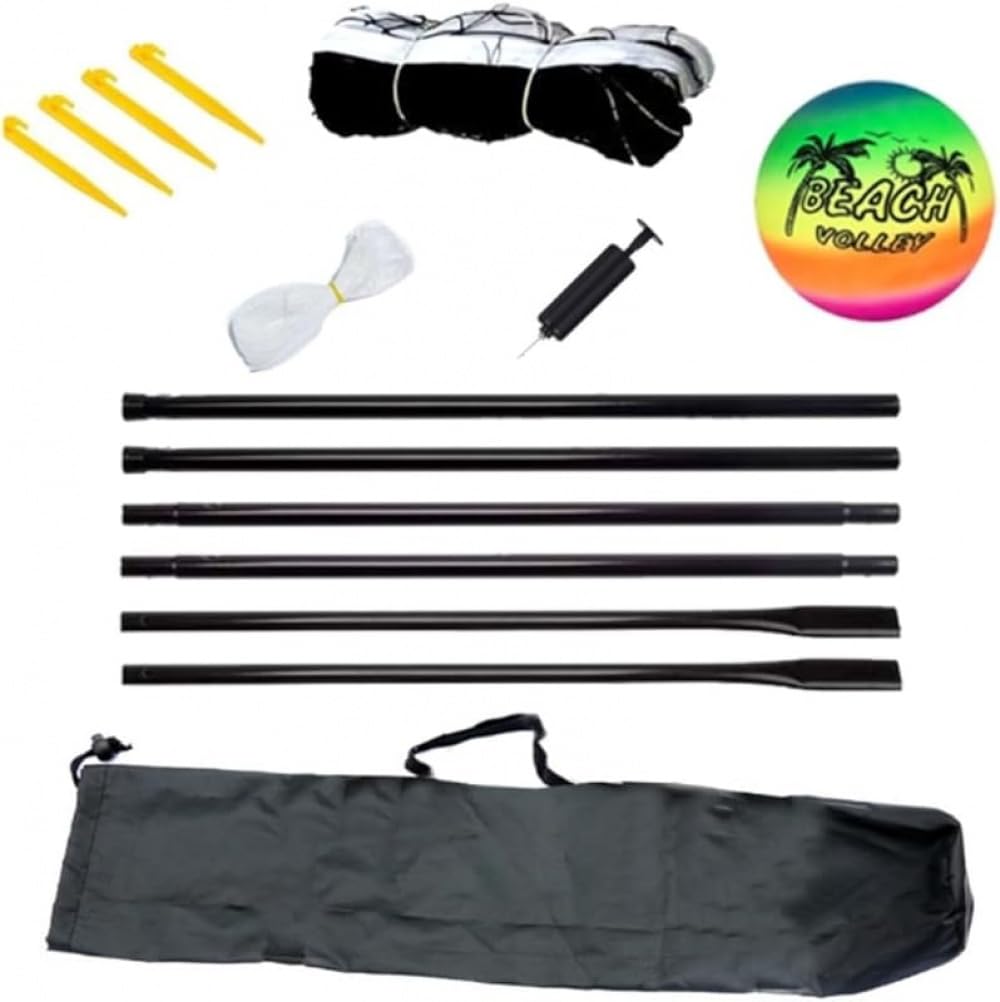 楽天月影屋ビーチバレーネットセット、屋外ポータブル、バドミントンサッカーネットゲーム、海辺での夏専用、仲良しの友達や家族と爽やかで楽しい夏を体験